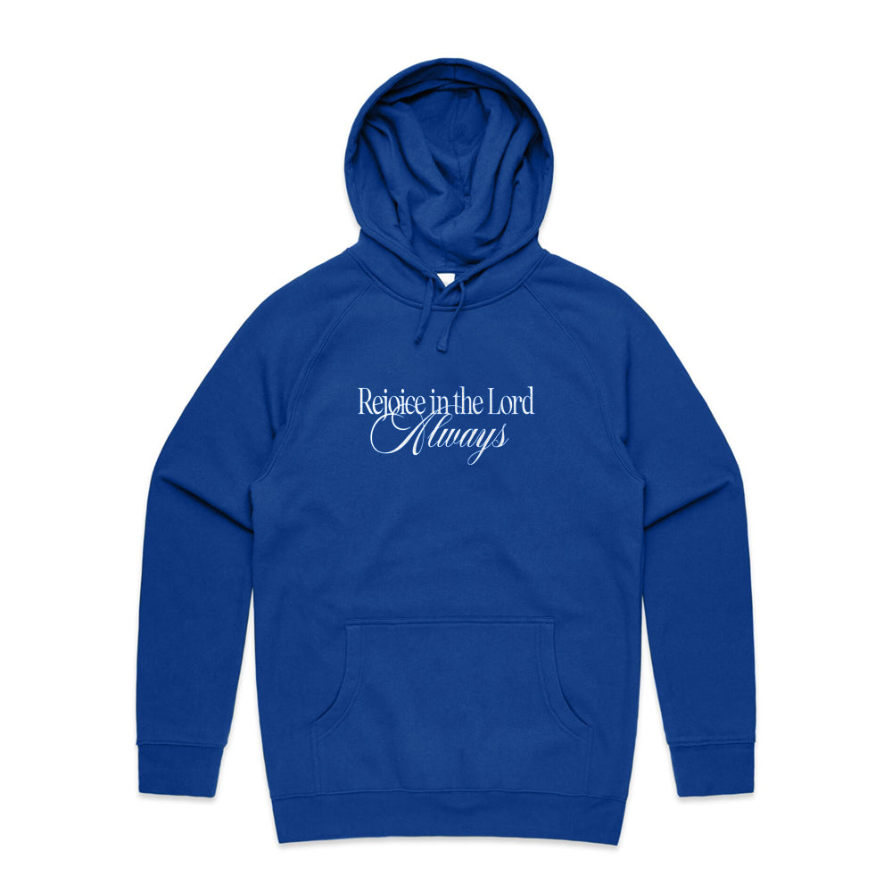 Rejoice Always Cobalt Hoodie