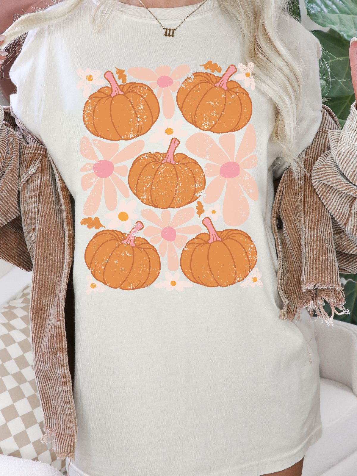 Pumpkin Floral Women's Tee Thanksgiving