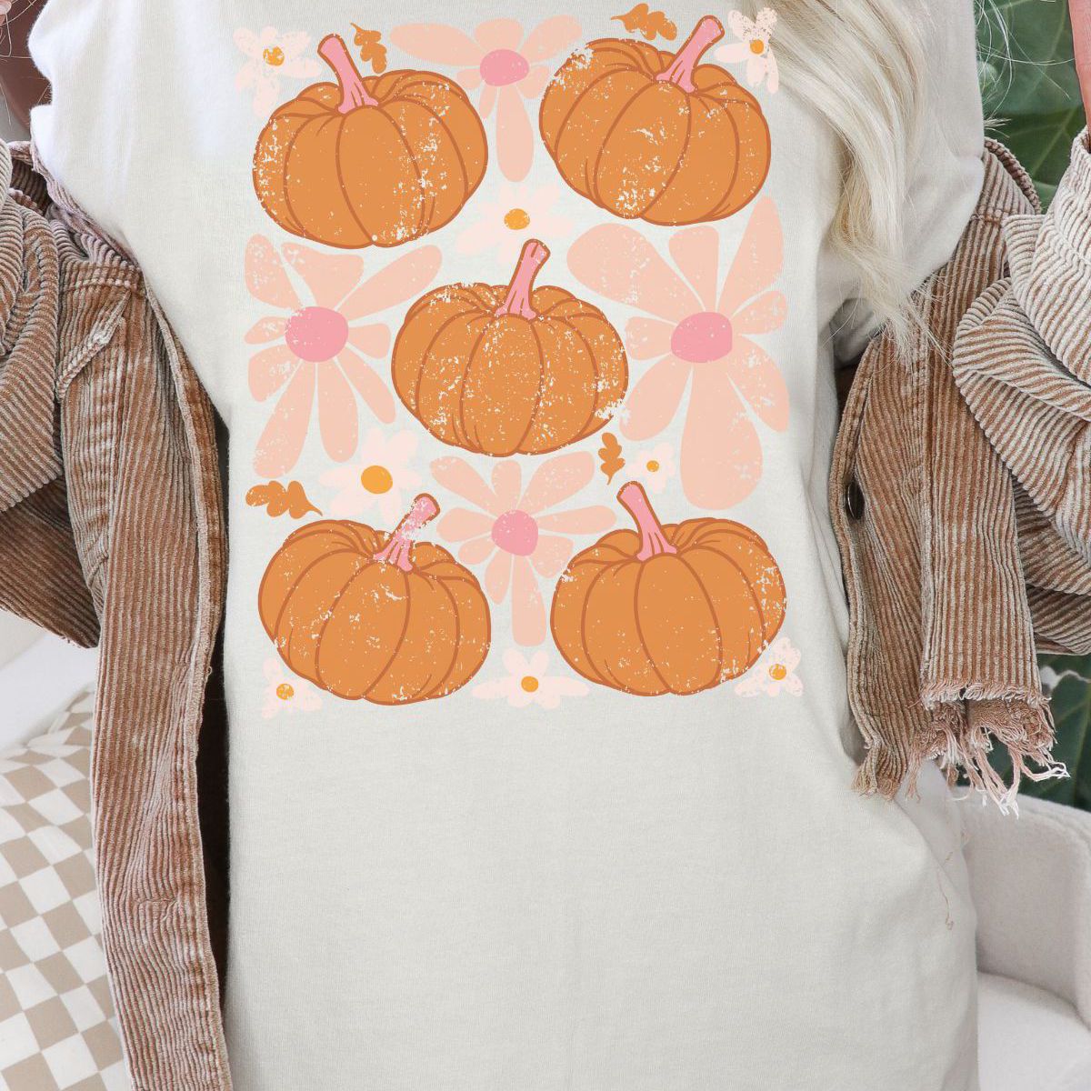 Pumpkin Floral Women's Tee Thanksgiving