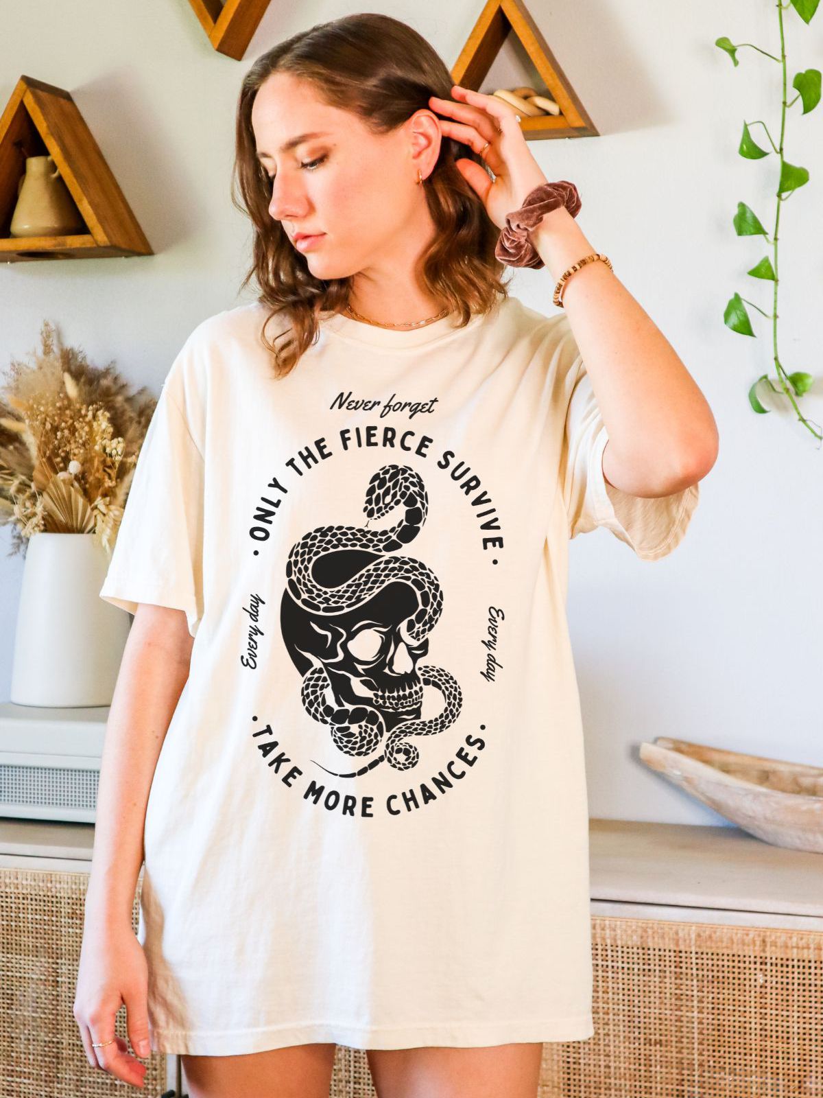 Fierce Survive Skull Shirt Unisex Casual