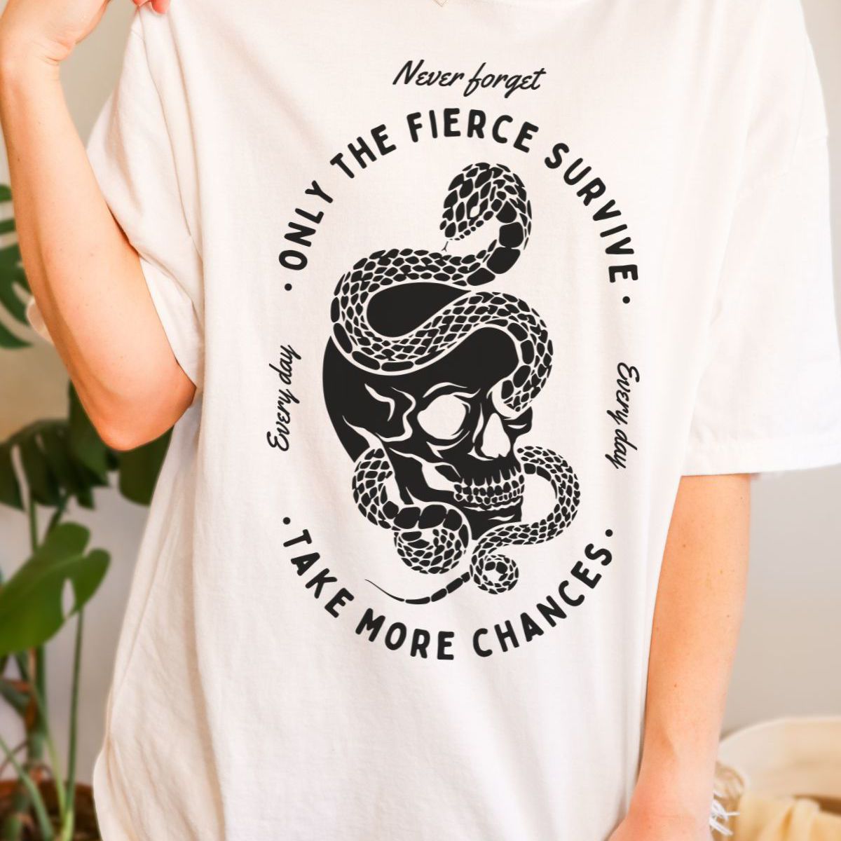 Fierce Survive Skull Shirt Unisex Casual