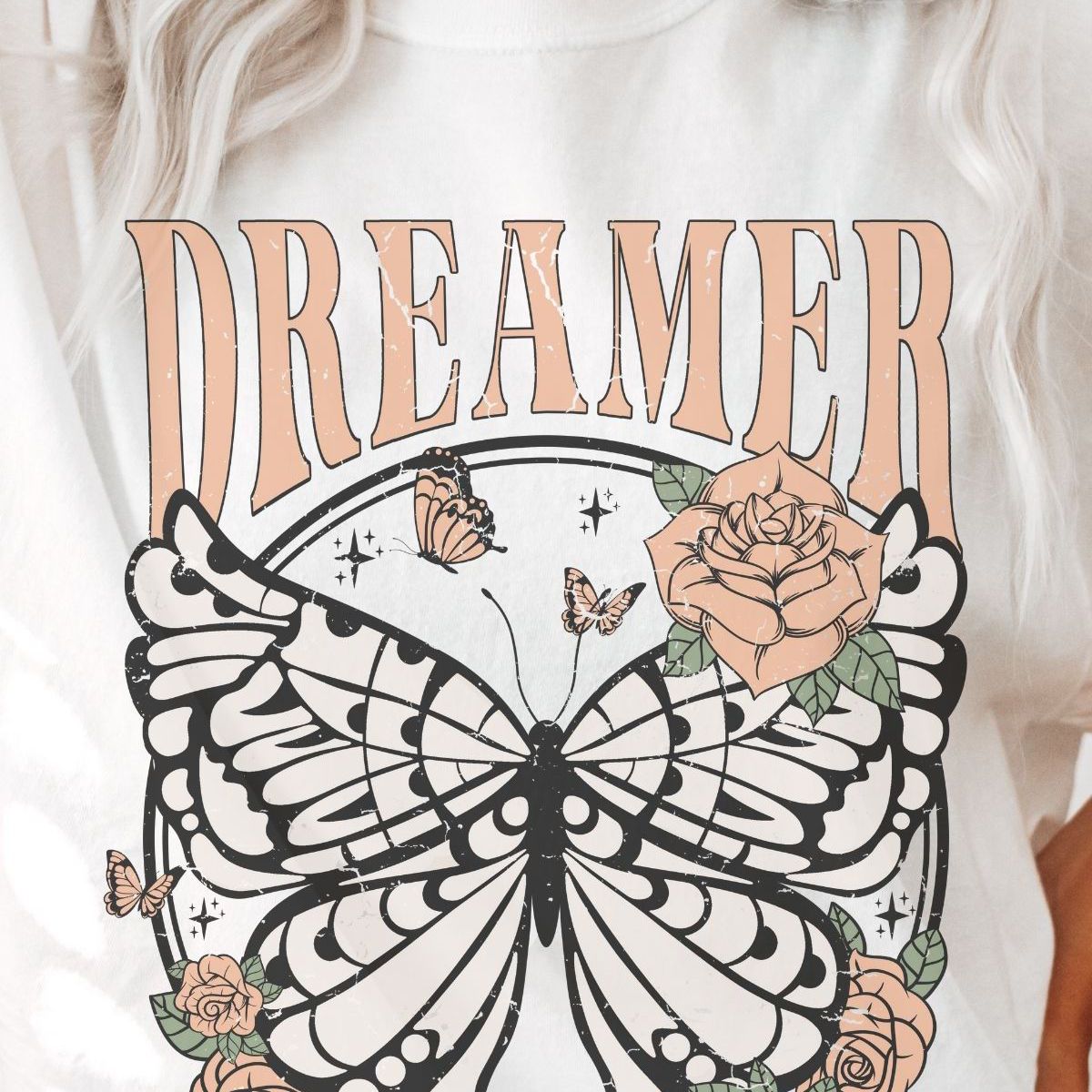 Dreamer Womens Tee Butterfly Floral