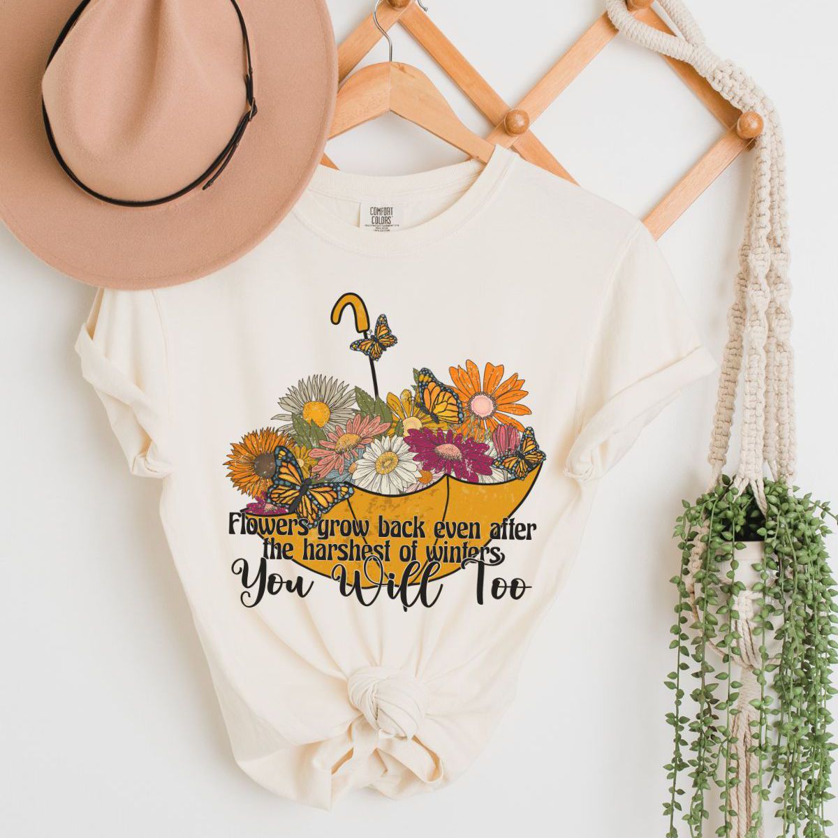 Floral Design Women T-shirt Spring Festival