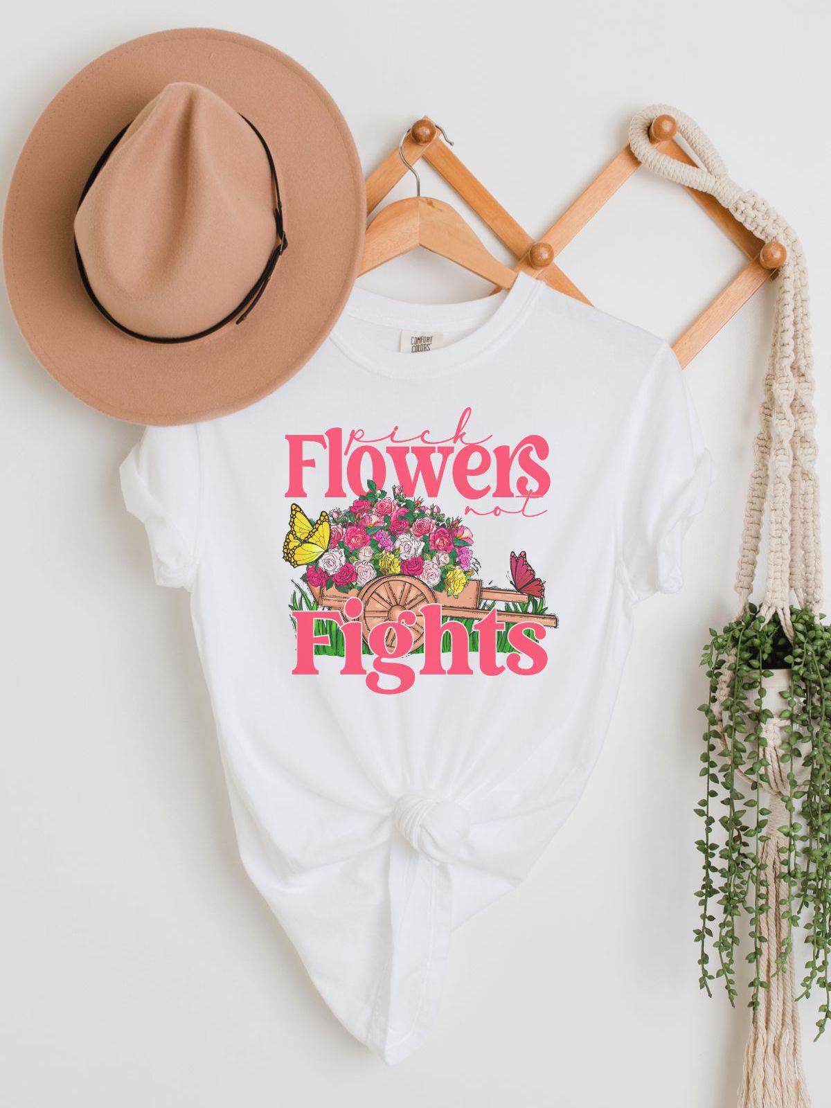 Pick Flowers Not Fights Women's T-Shirt Spring