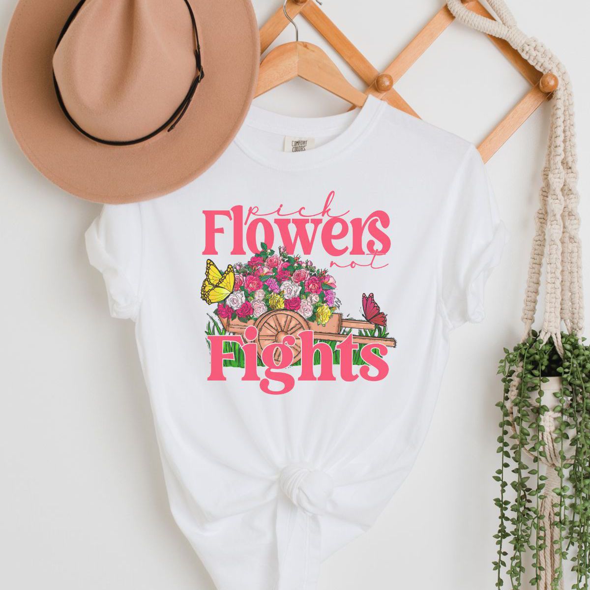 Pick Flowers Not Fights Women's T-Shirt Spring