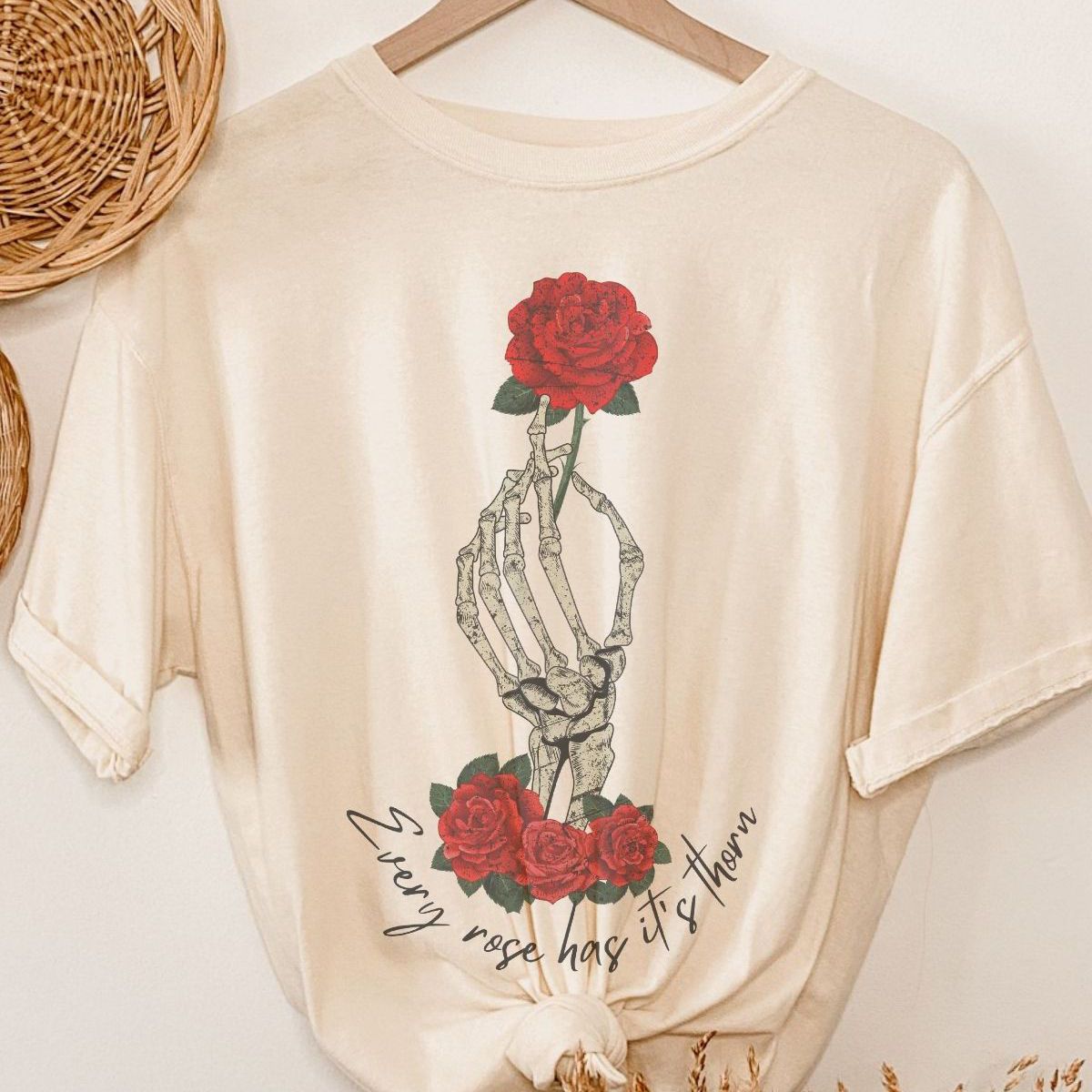 Every Rose Skeleton Hand Women's Tee Halloween