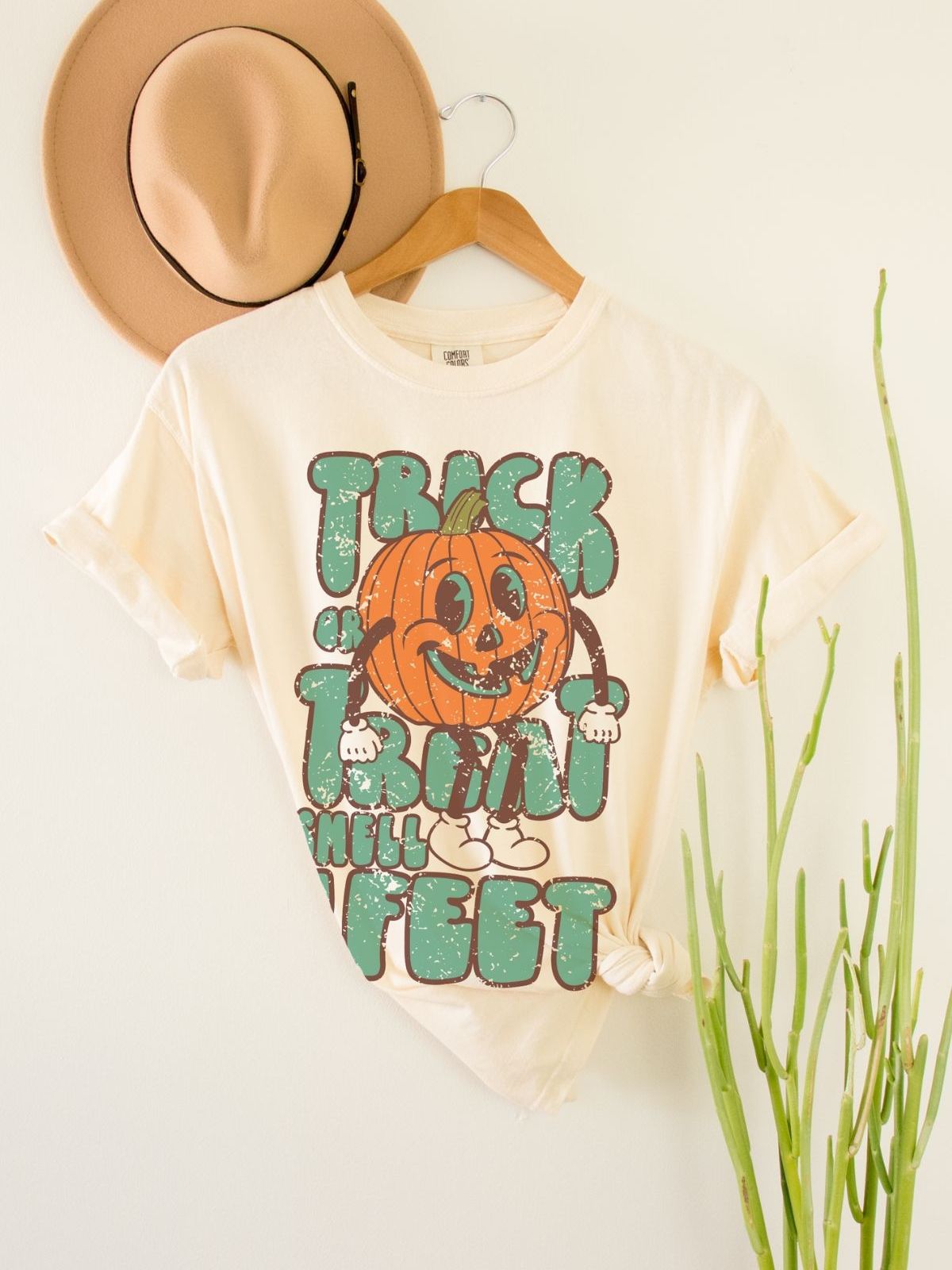 Halloween Pumpkin Womens T-Shirt Trick or Treat