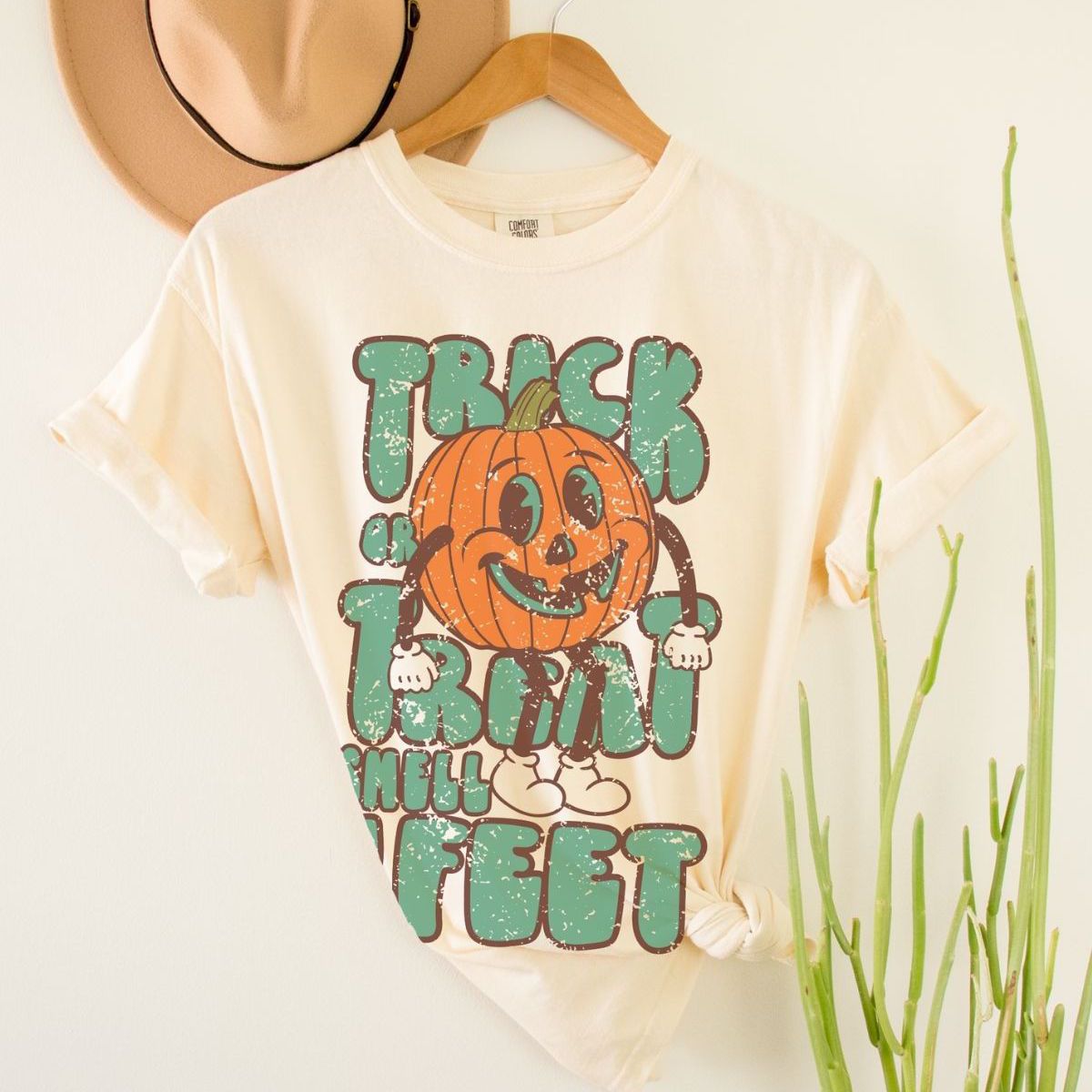 Halloween Pumpkin Womens T-Shirt Trick or Treat