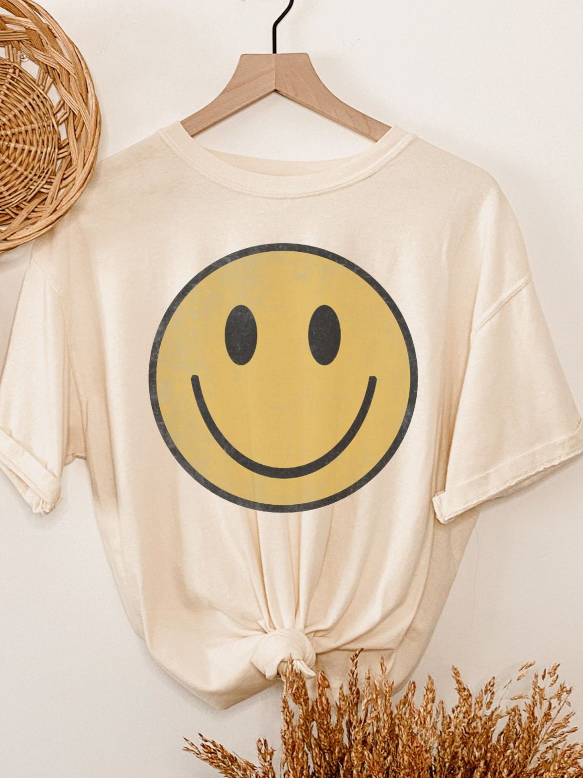 Smiley Face Womens T-Shirt Casual