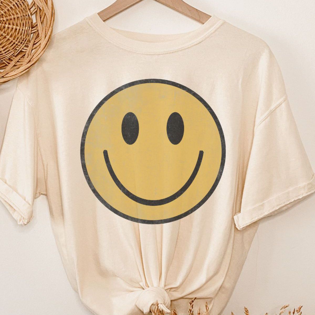 Smiley Face Womens T-Shirt Casual