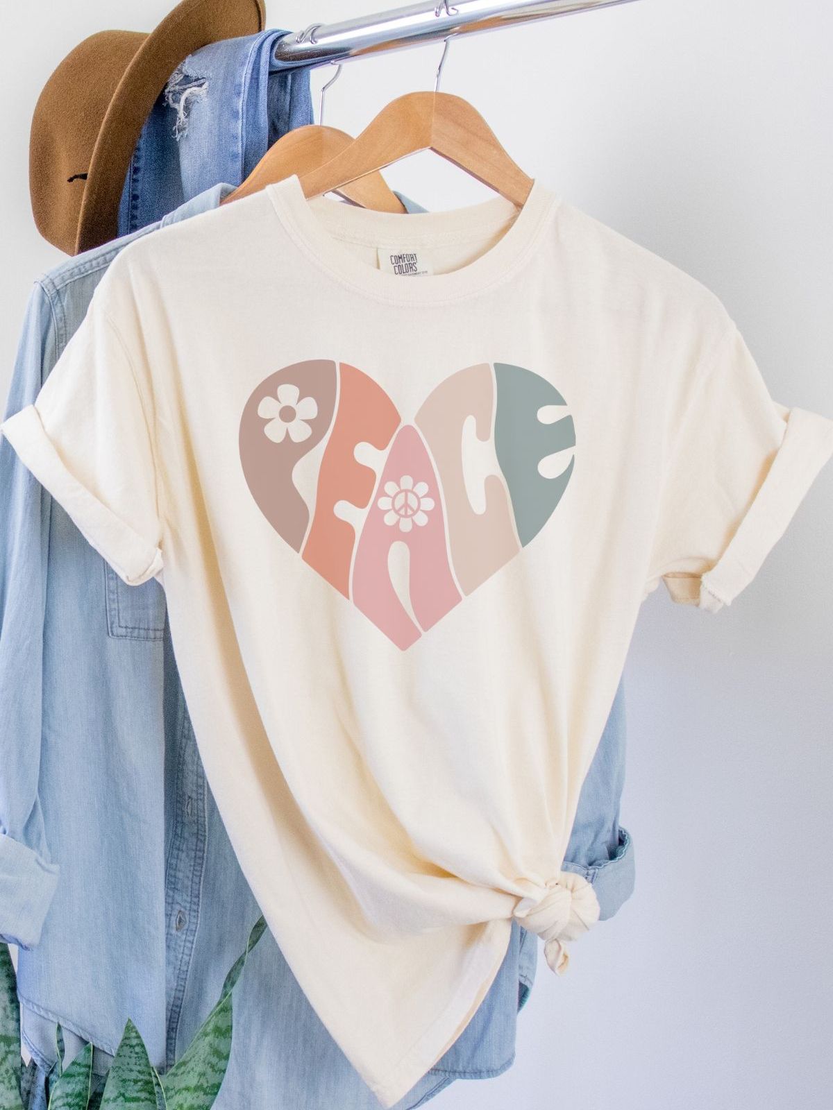 Peace Heart Women T-Shirt Summer