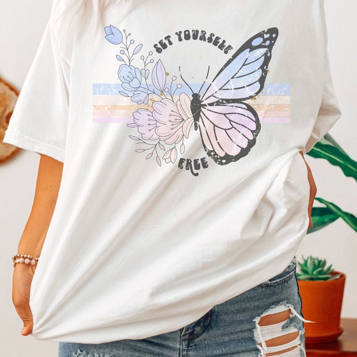 Butterfly Set Yourself Free Women's Tee
