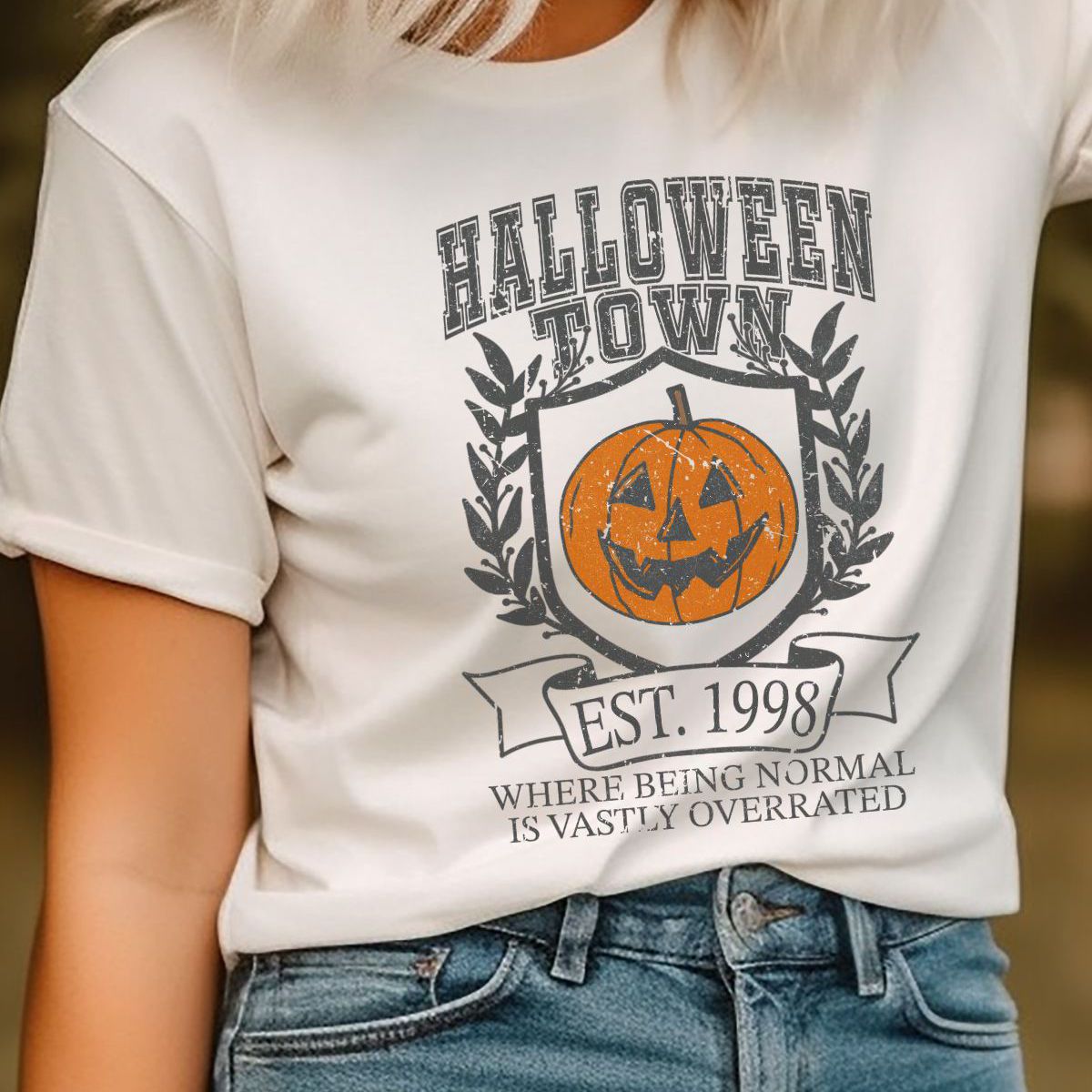 Halloween Town T-Shirt with pumpkin design