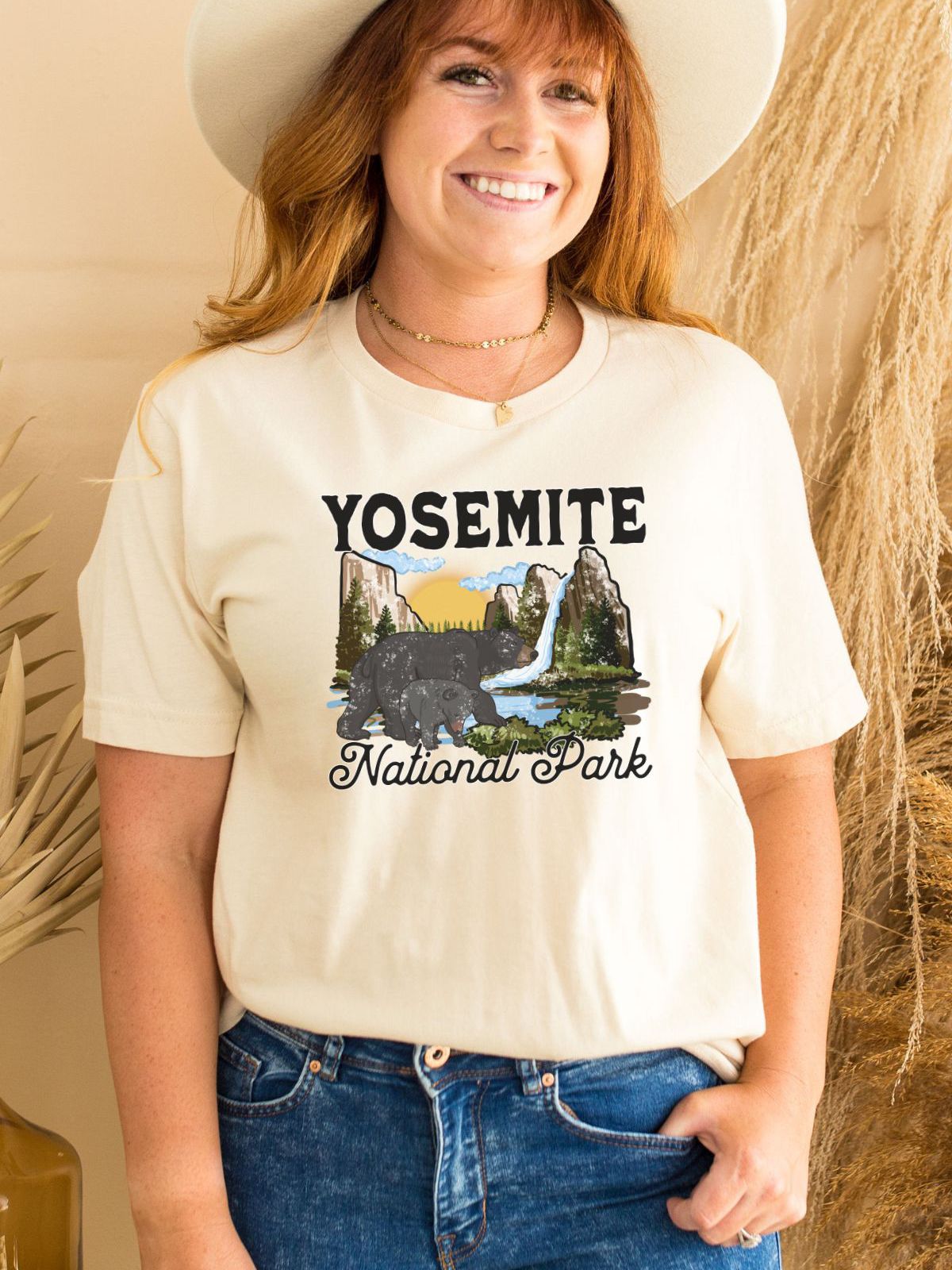 woman wearing Yosemite National Park graphic t-shirt