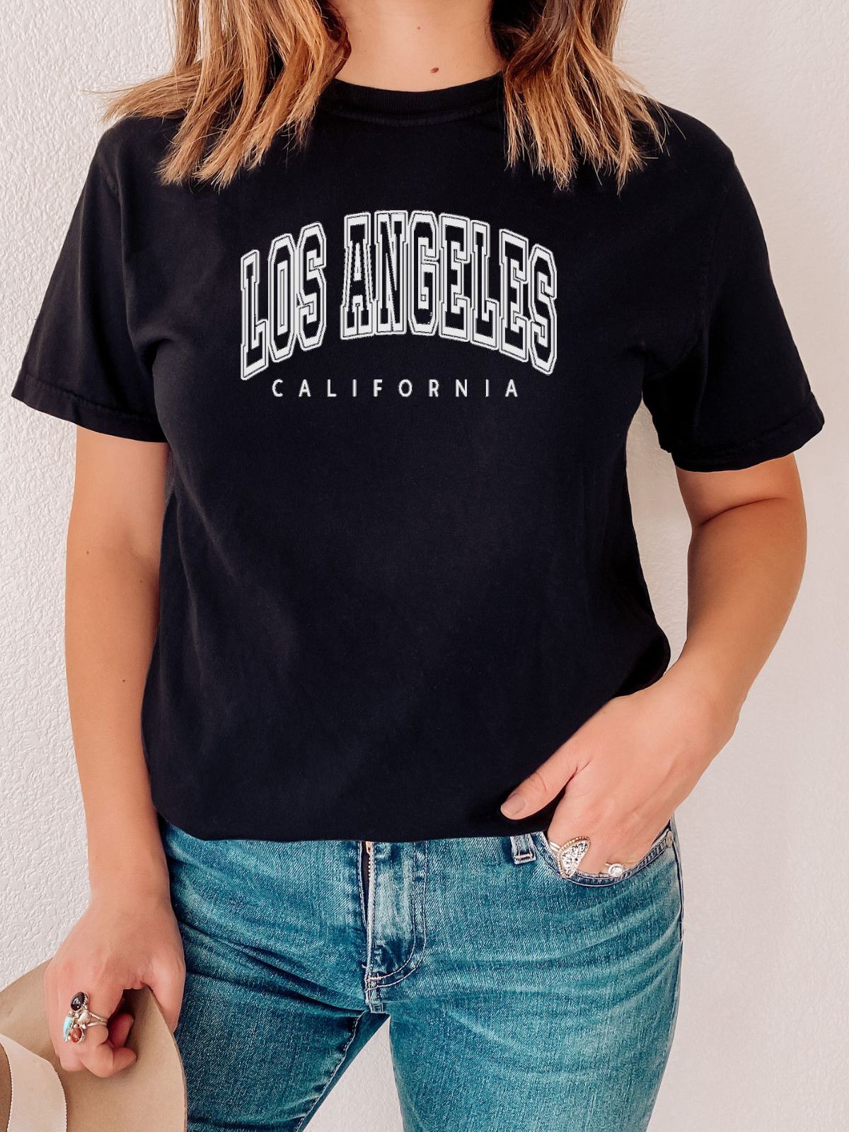 Black Los Angeles California T-Shirt for Women