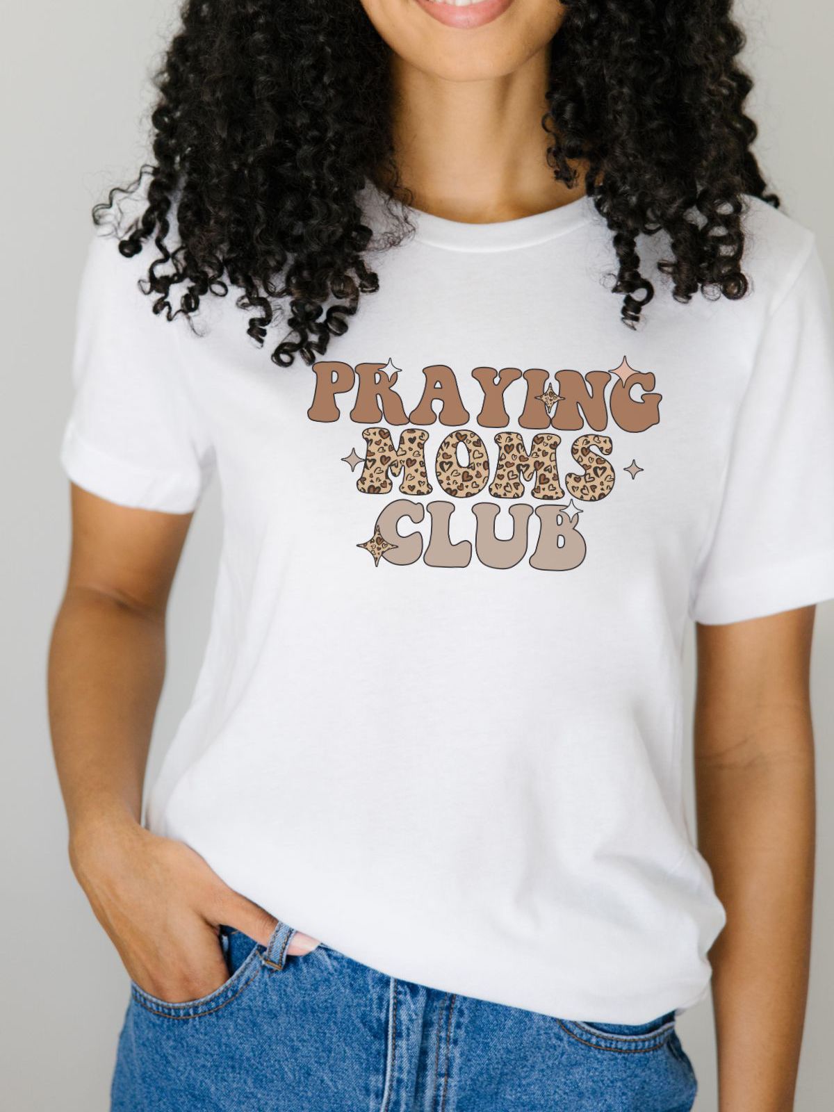 Praying Moms Club womens white t-shirt