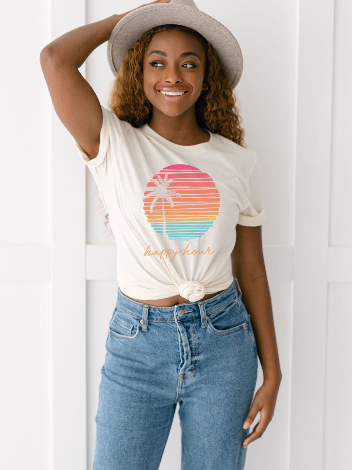 Palm Tree Sunset Graphic Tee
