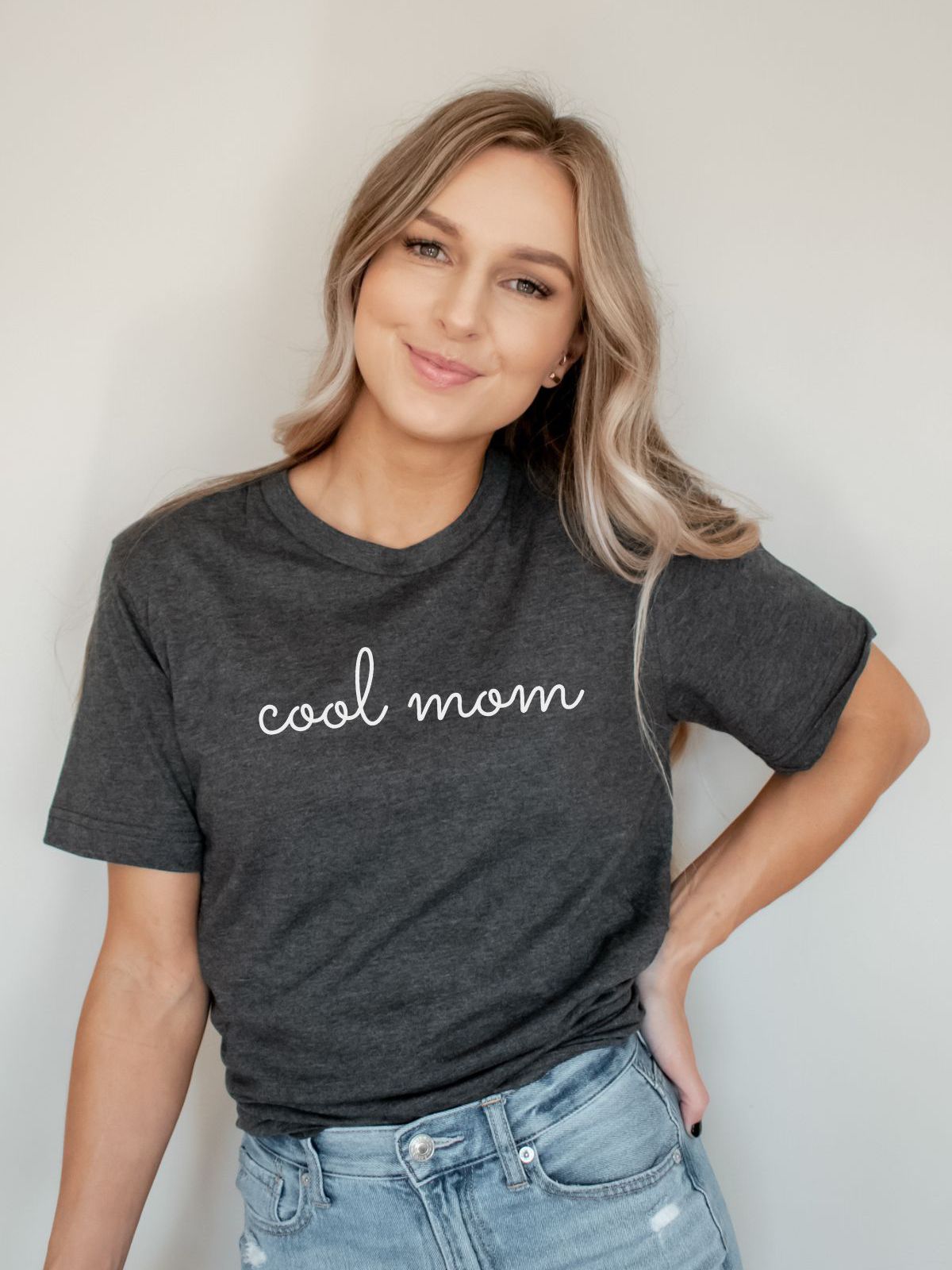 woman wearing a cool mom t-shirt