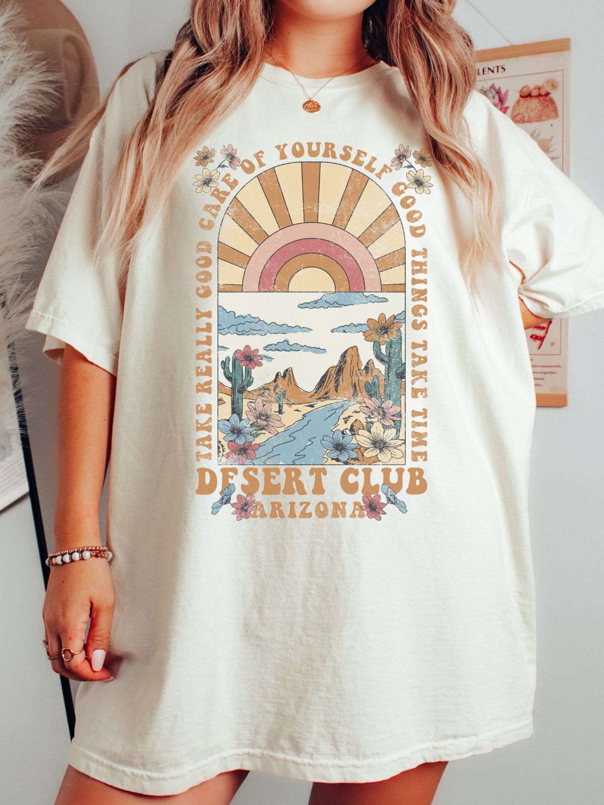 Oversized T-shirt with Desert Club Arizona design