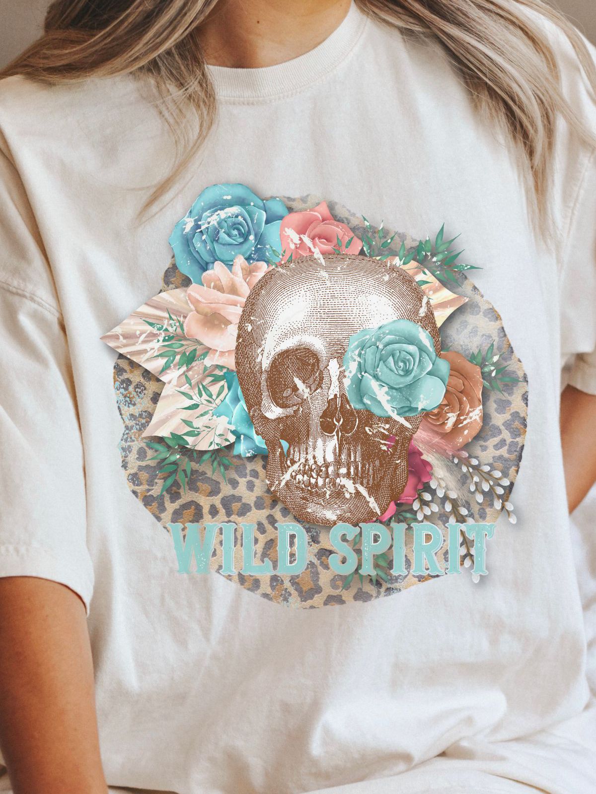 Wild Spirit Skull Comfort Colors Graphic Tee