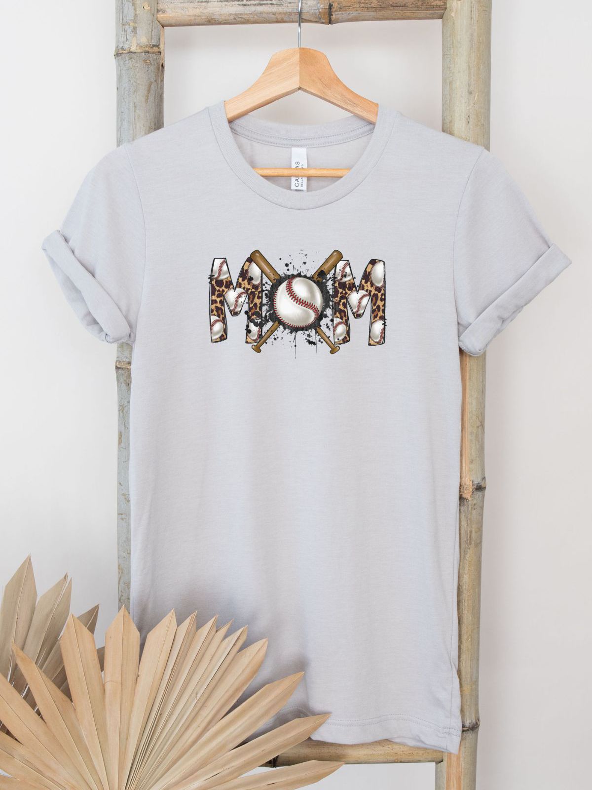 Gray T-shirt with Baseball Mom design