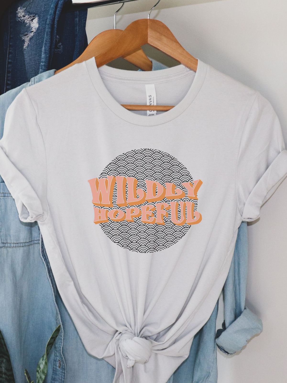 wildly hopeful unisex t-shirt with wave pattern