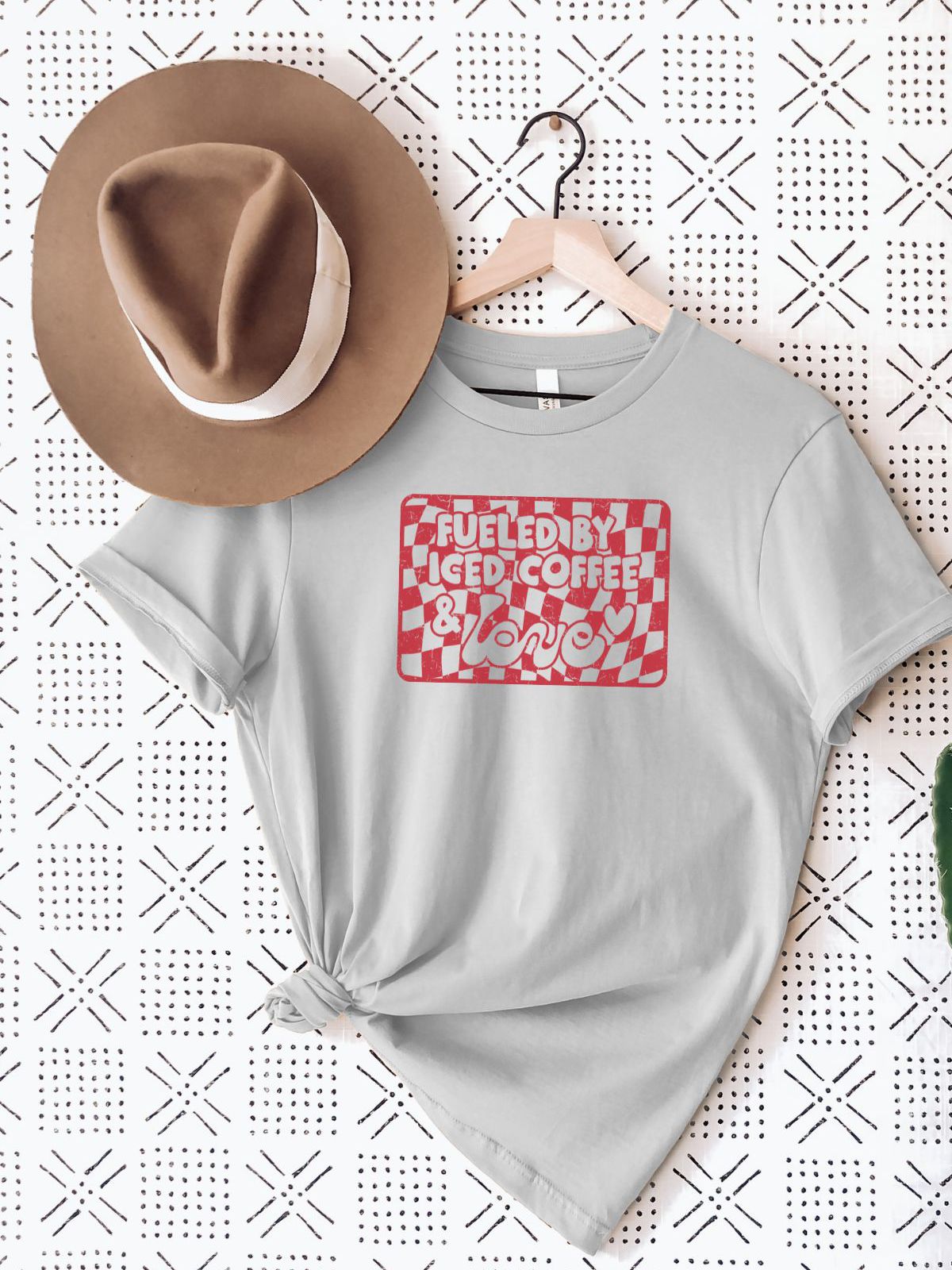 T-shirt with Fueled by Iced Coffee text