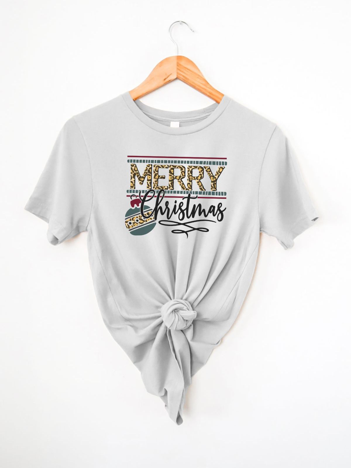 Merry Christmas design on women's t-shirt