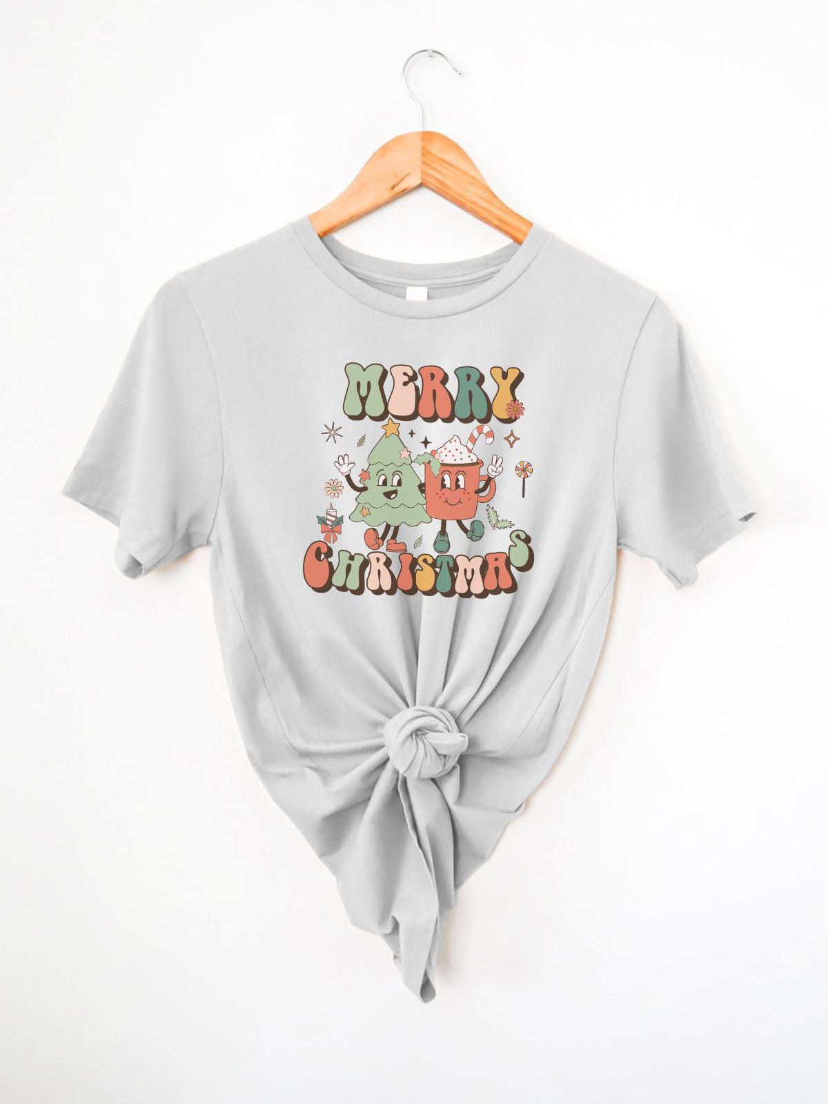 Gray t-shirt with Merry Christmas design