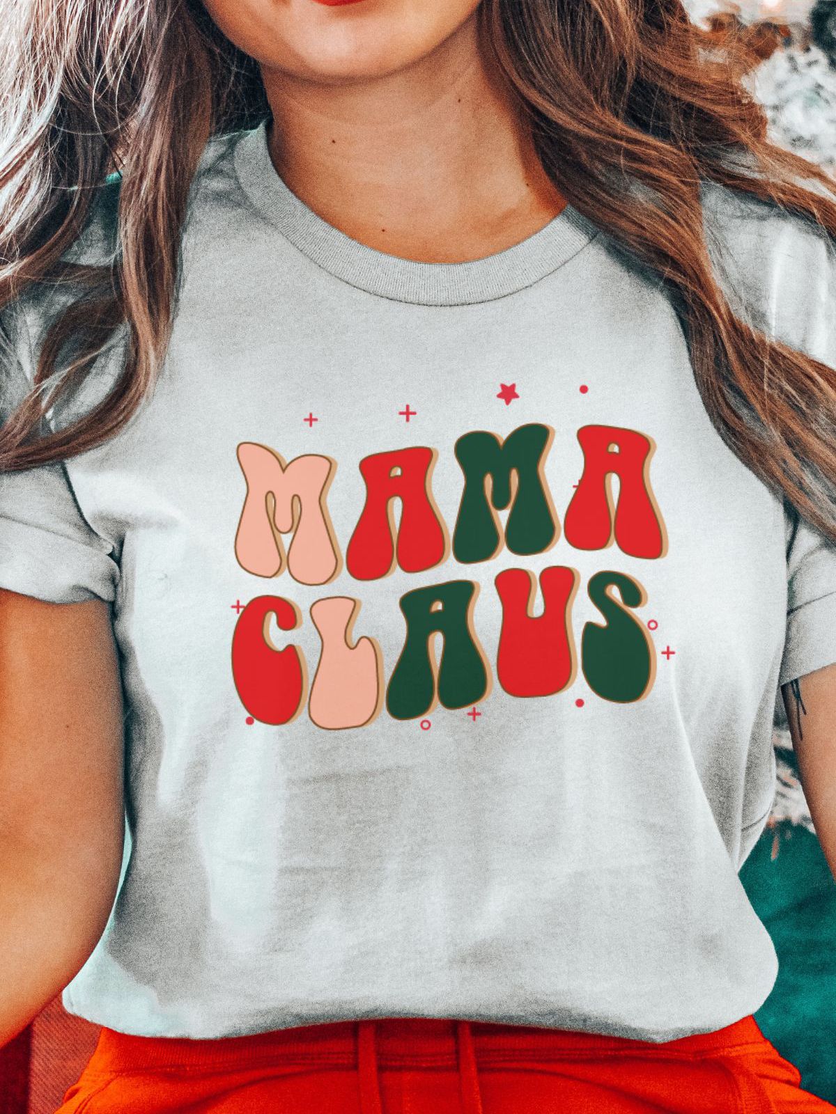 Mama Claus graphic on women's t-shirt