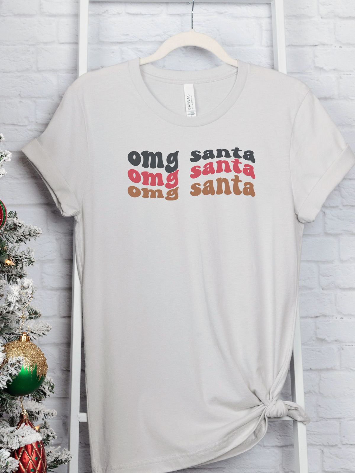 OMG Santa text on unisex t-shirt