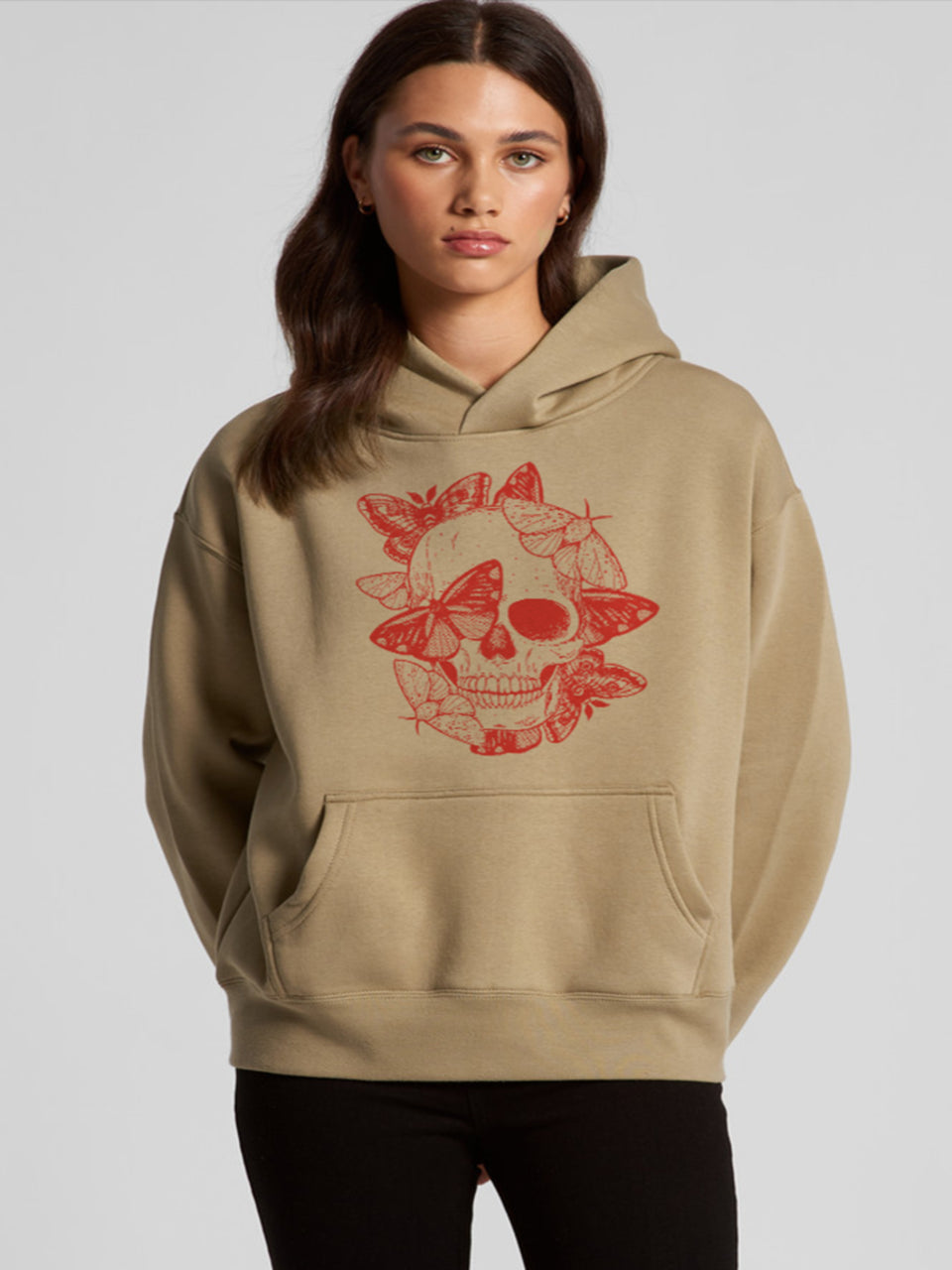 Skull Butterfly Womens Hoodie Halloween