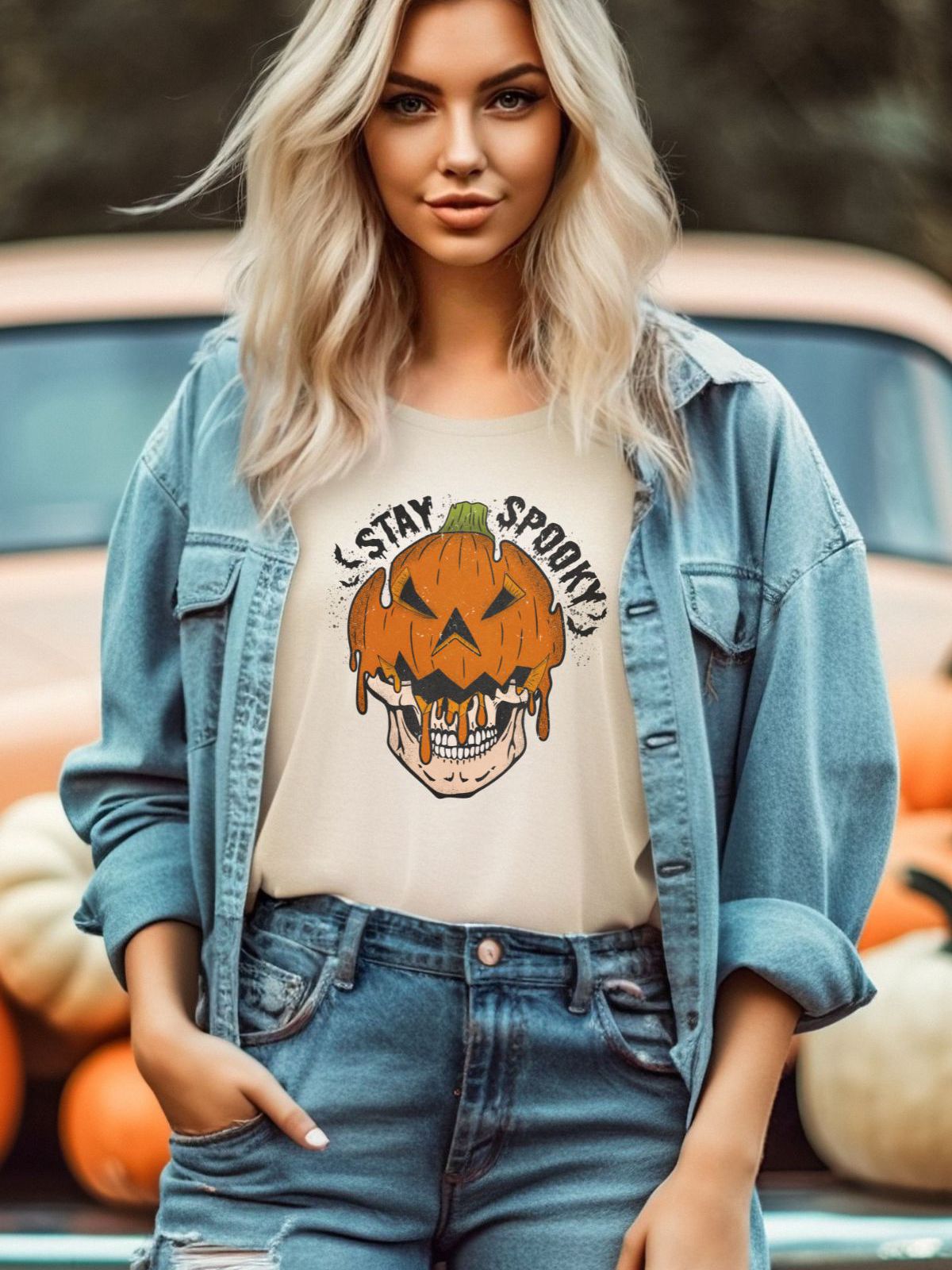 Pumpkin Skull Unisex T-Shirt Halloween