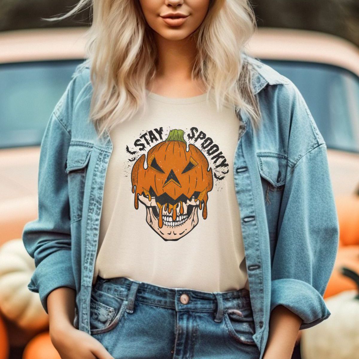 Pumpkin Skull Unisex T-Shirt Halloween