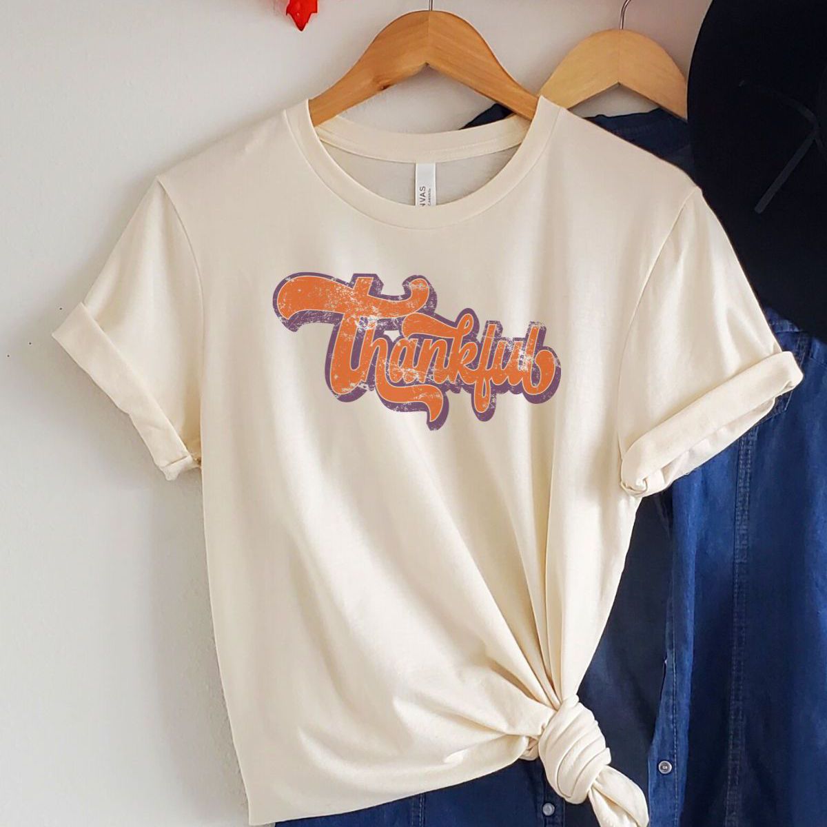Thankful Womens T-Shirt Thanksgiving