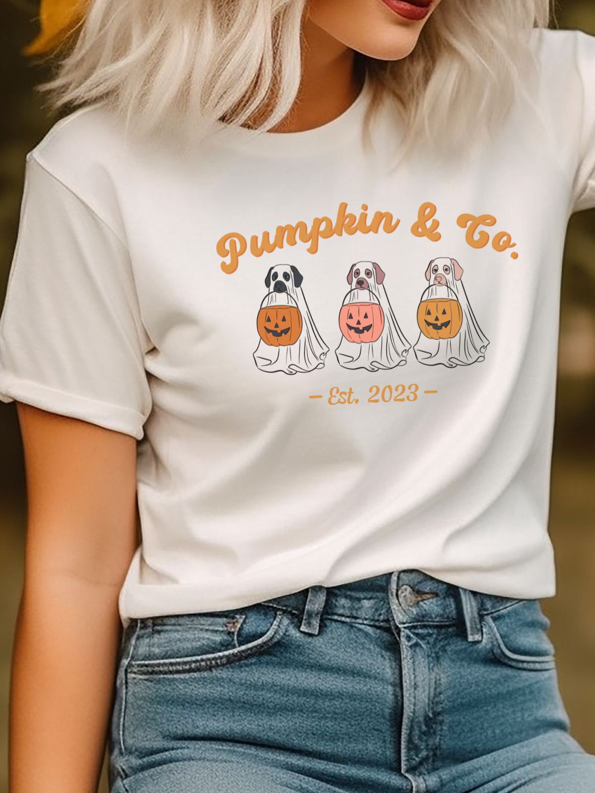Pumpkin Dog Women's T-Shirt Halloween
