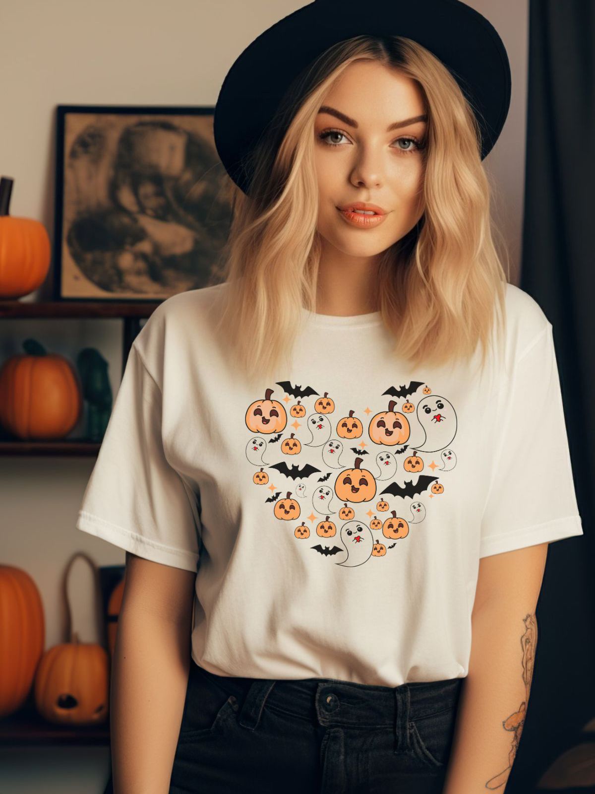 Ghost Pumpkin Women's T-Shirt Halloween