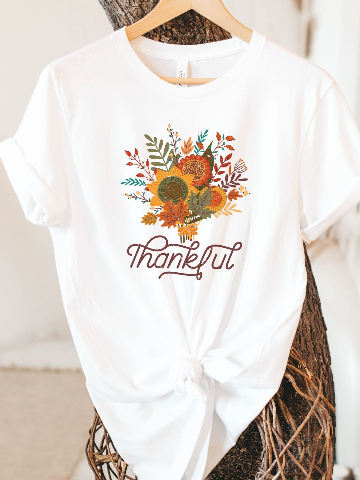 Thankful Women T-Shirt Thanksgiving