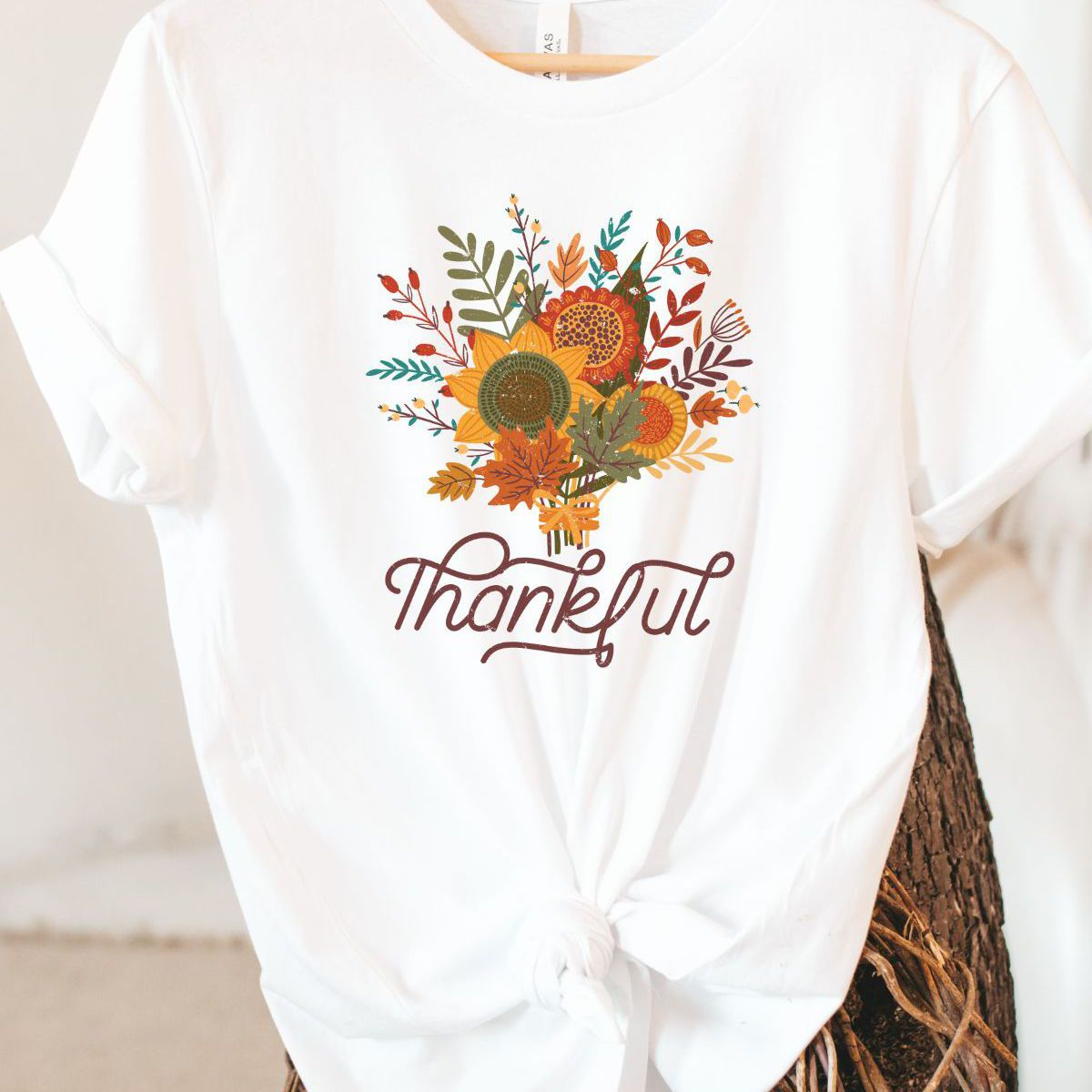 Thankful Women T-Shirt Thanksgiving