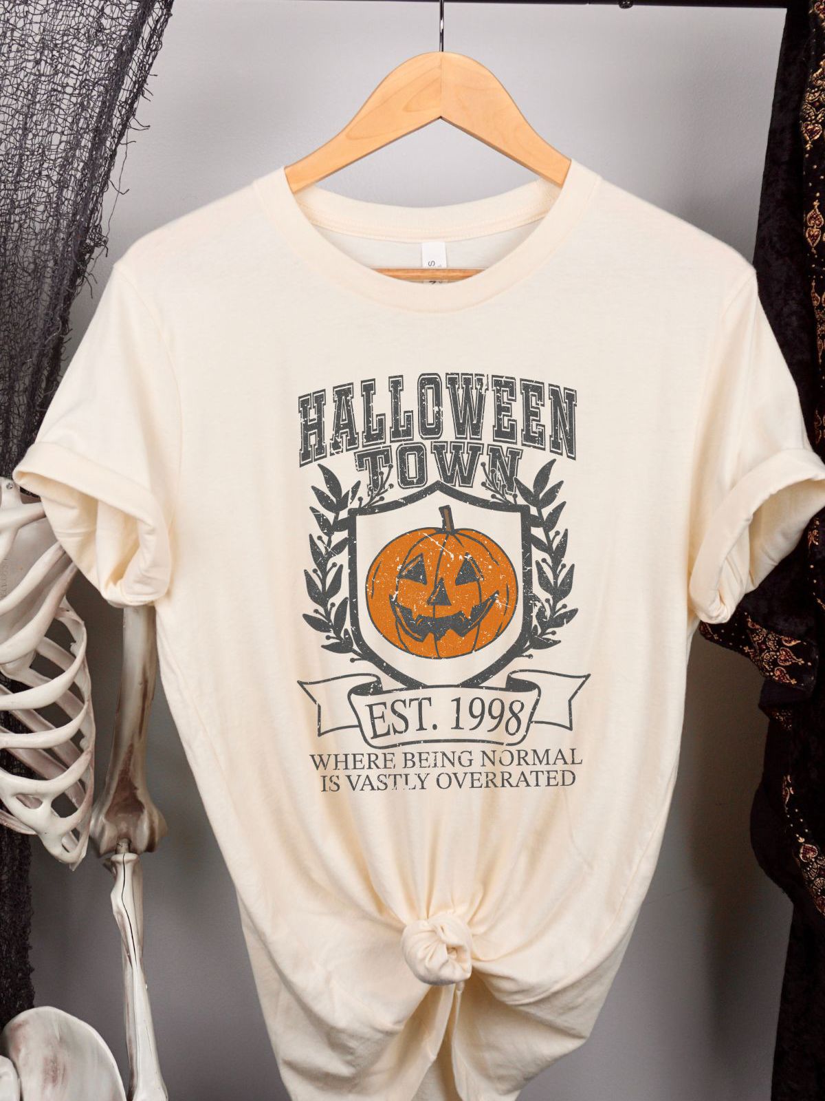 Halloween Pumpkin Womens T-Shirt Fall