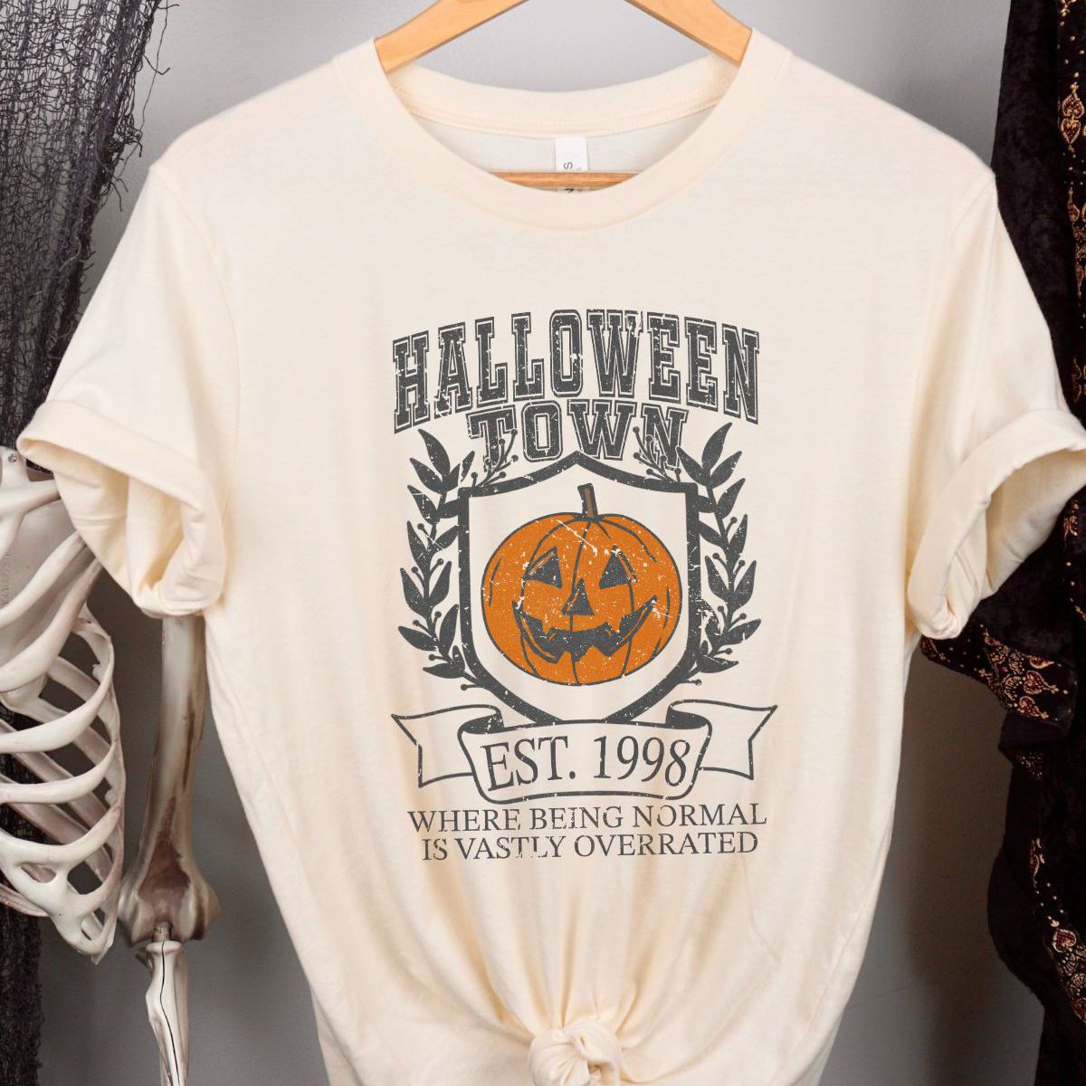 Halloween Pumpkin Womens T-Shirt Fall