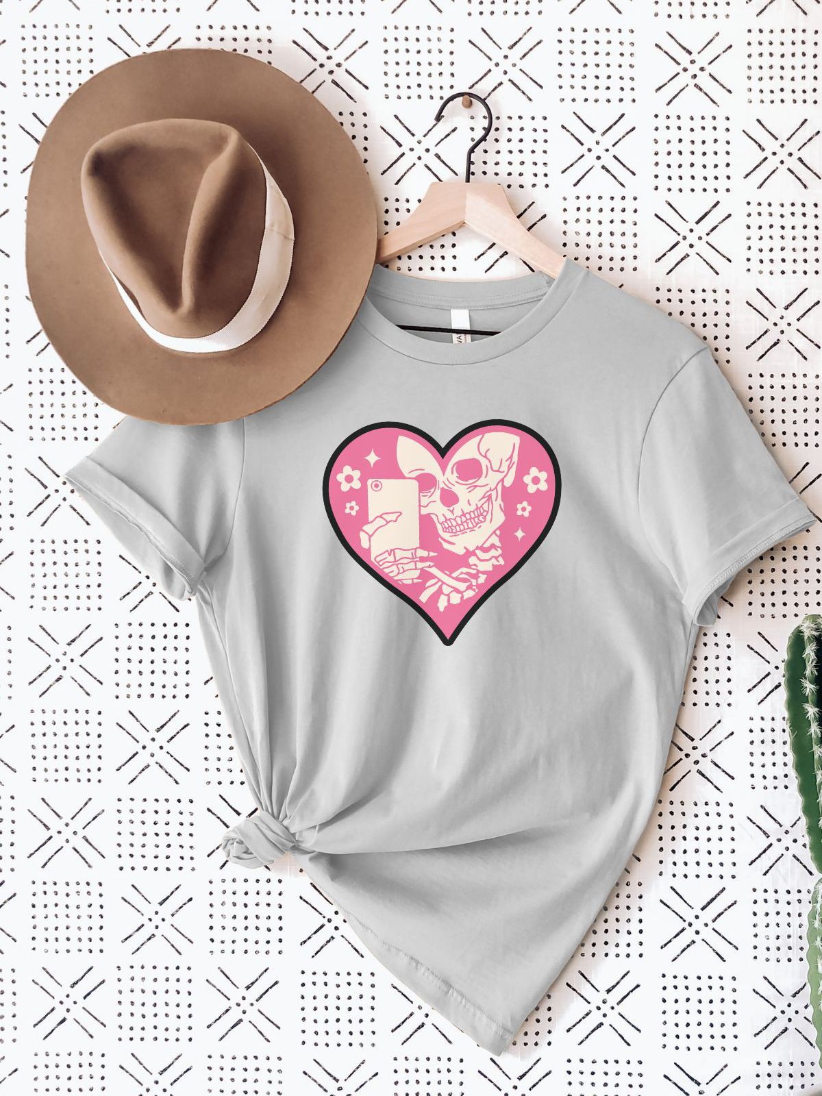 Skeleton Selfie Womens Tee Valentine