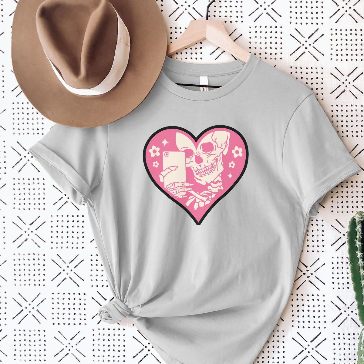 Skeleton Selfie Womens Tee Valentine