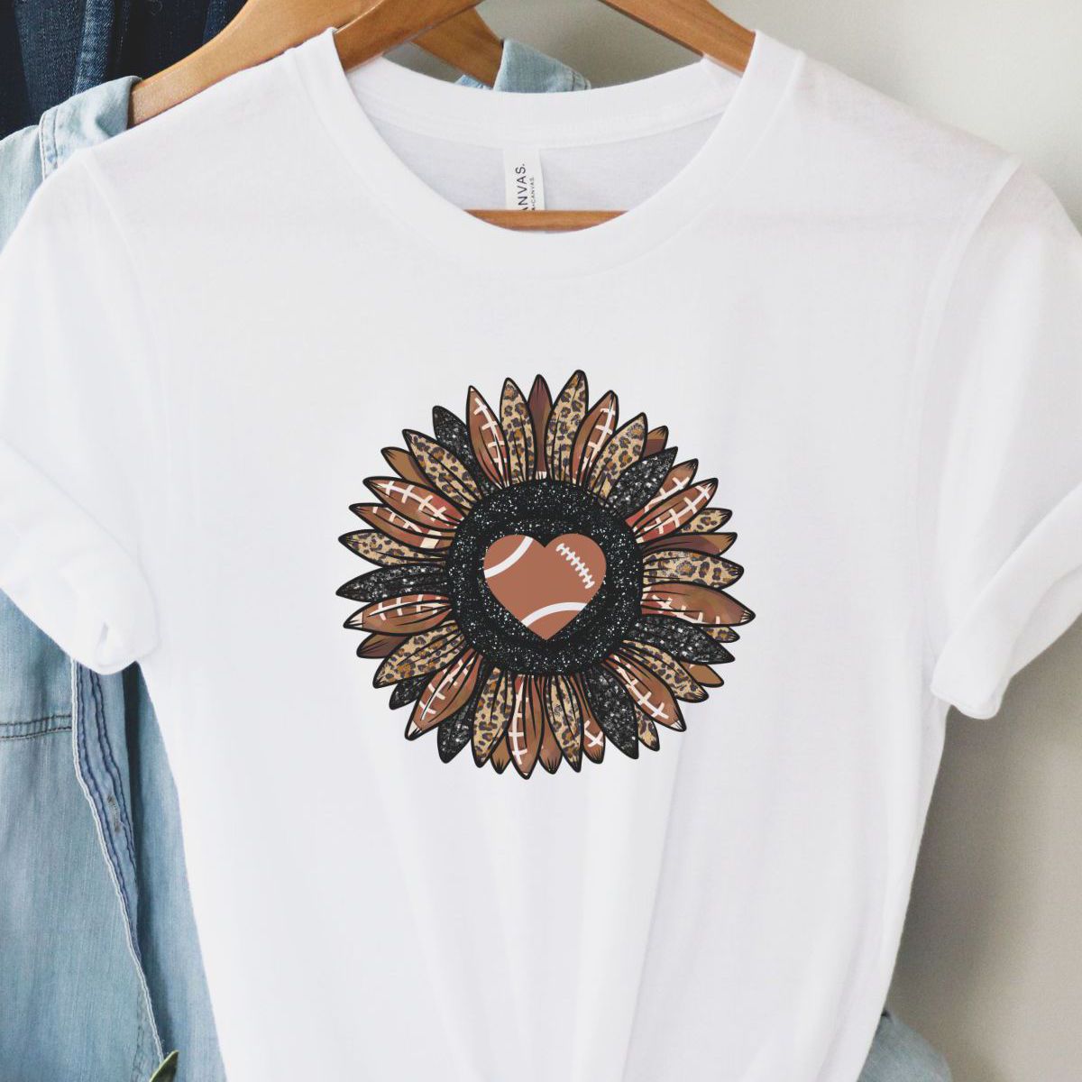 Football Floral Women's T-Shirt Fall