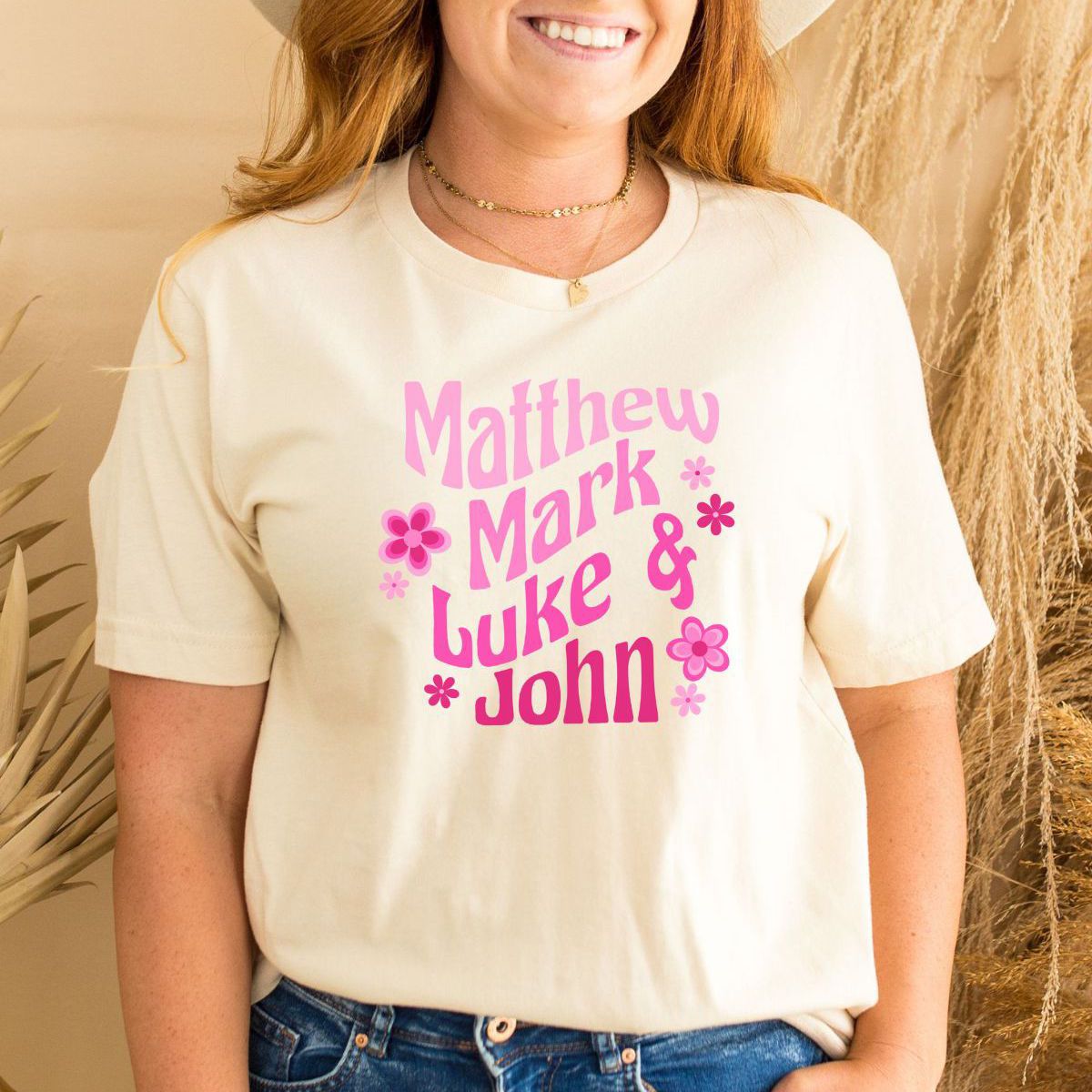 Floral Names Womens T-Shirt Casual