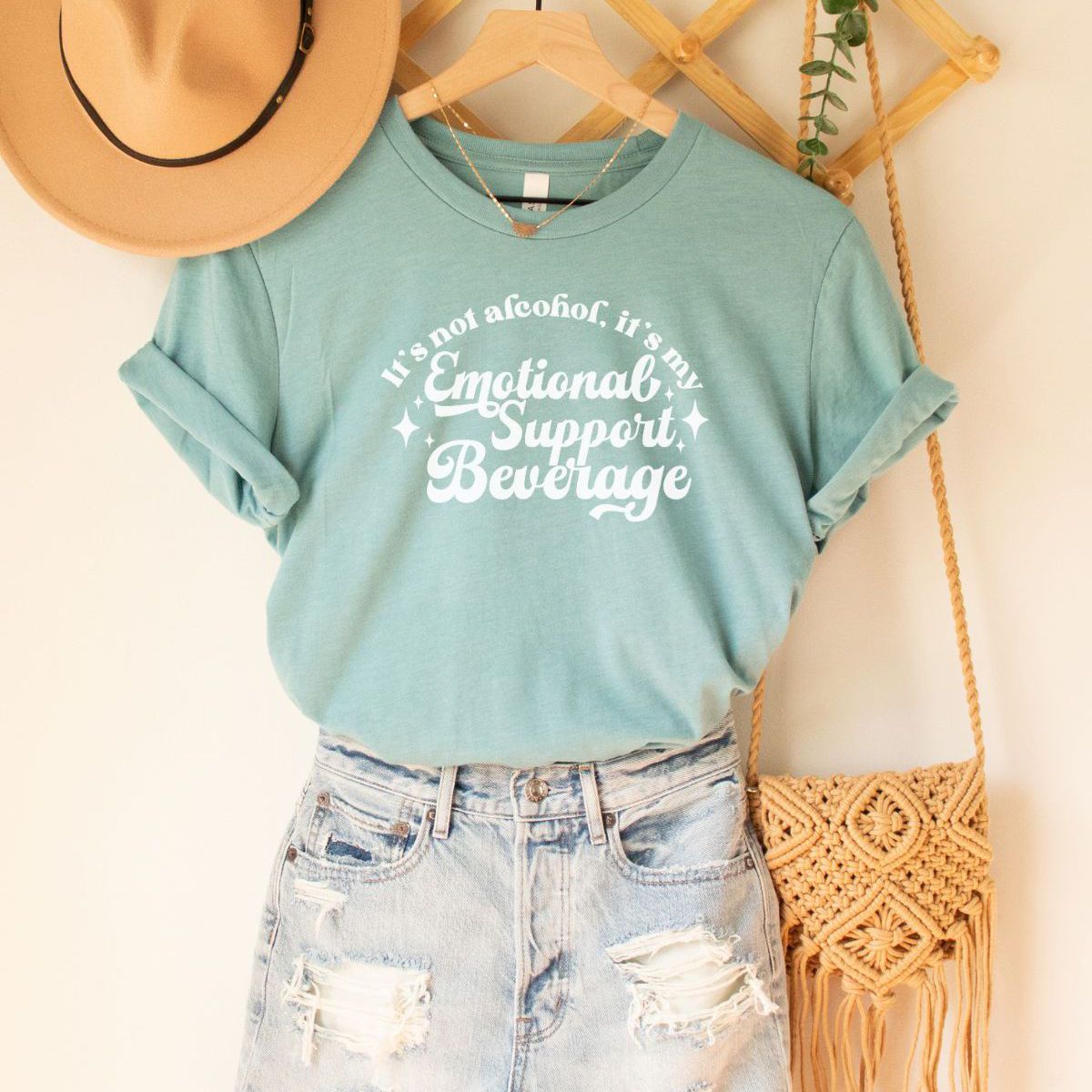 Emotional Support Beverage Women T-Shirt Casual