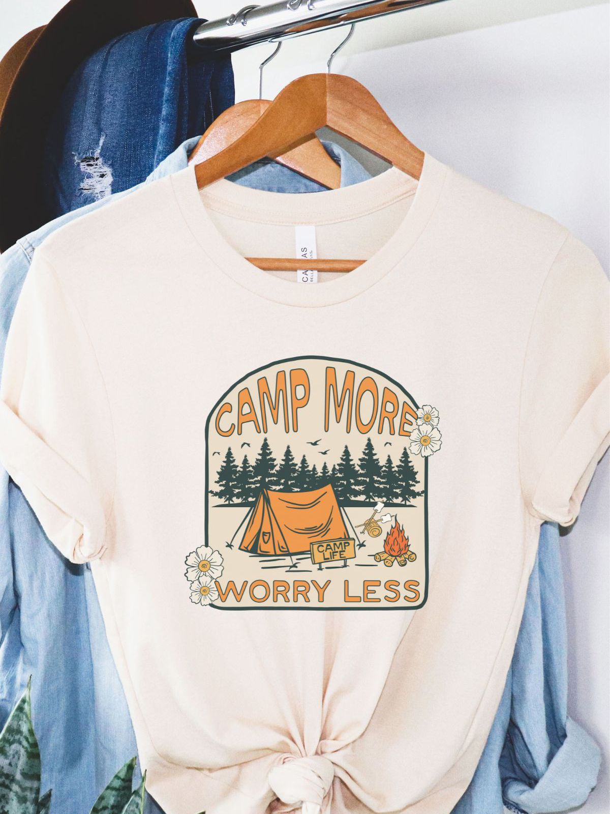 Camp More Worry Less Women's T-Shirt Outdoors