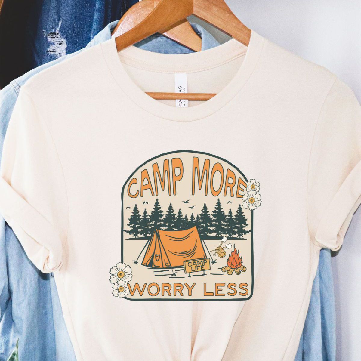 Camp More Worry Less Women's T-Shirt Outdoors