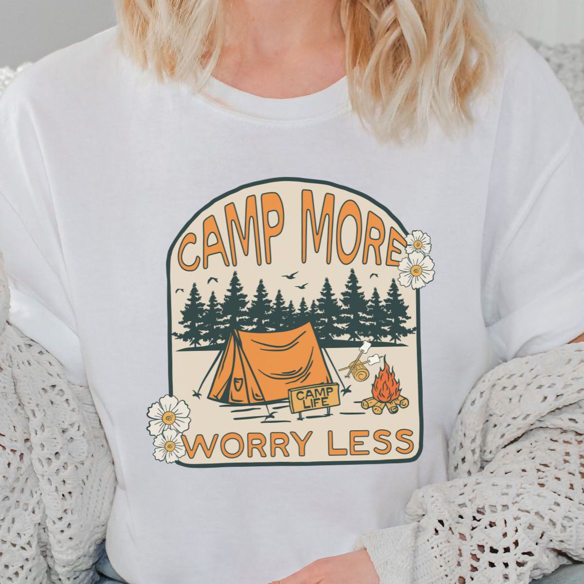 Camp More Worry Less Women's T-Shirt Outdoors