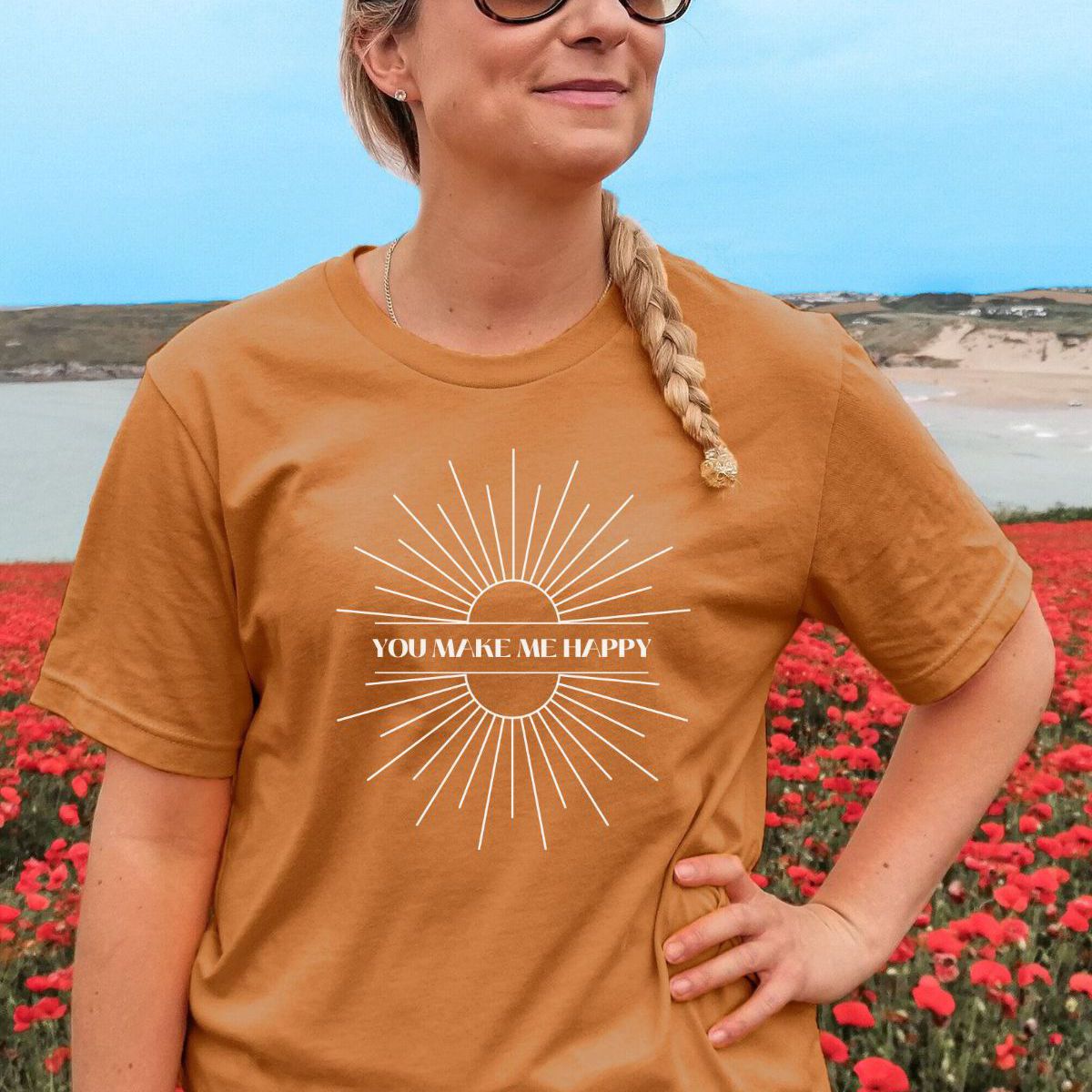 You Make Me Happy Womens T-Shirt Summer